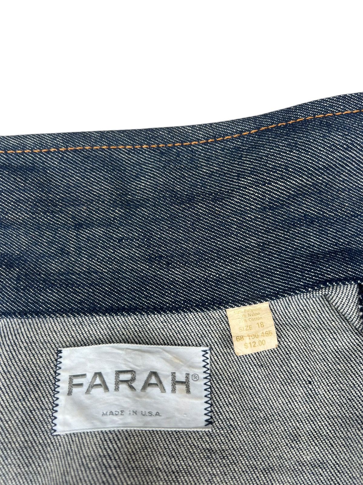 Farah Vintage 70s FARAH Hybrid Denim Trucker Cropped Jacket Size US S / EU 44-46 / 1 - 16 Thumbnail