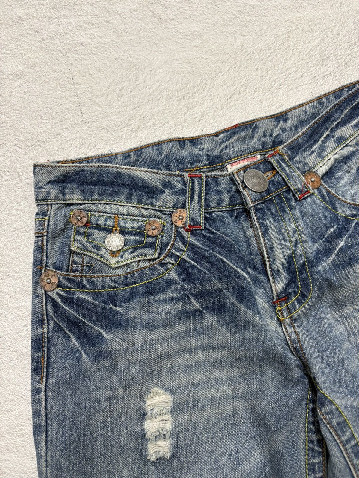 Hysteric Glamour 2000s True Religion Flared Wash denim Jeans Size US 27 - 3 Thumbnail