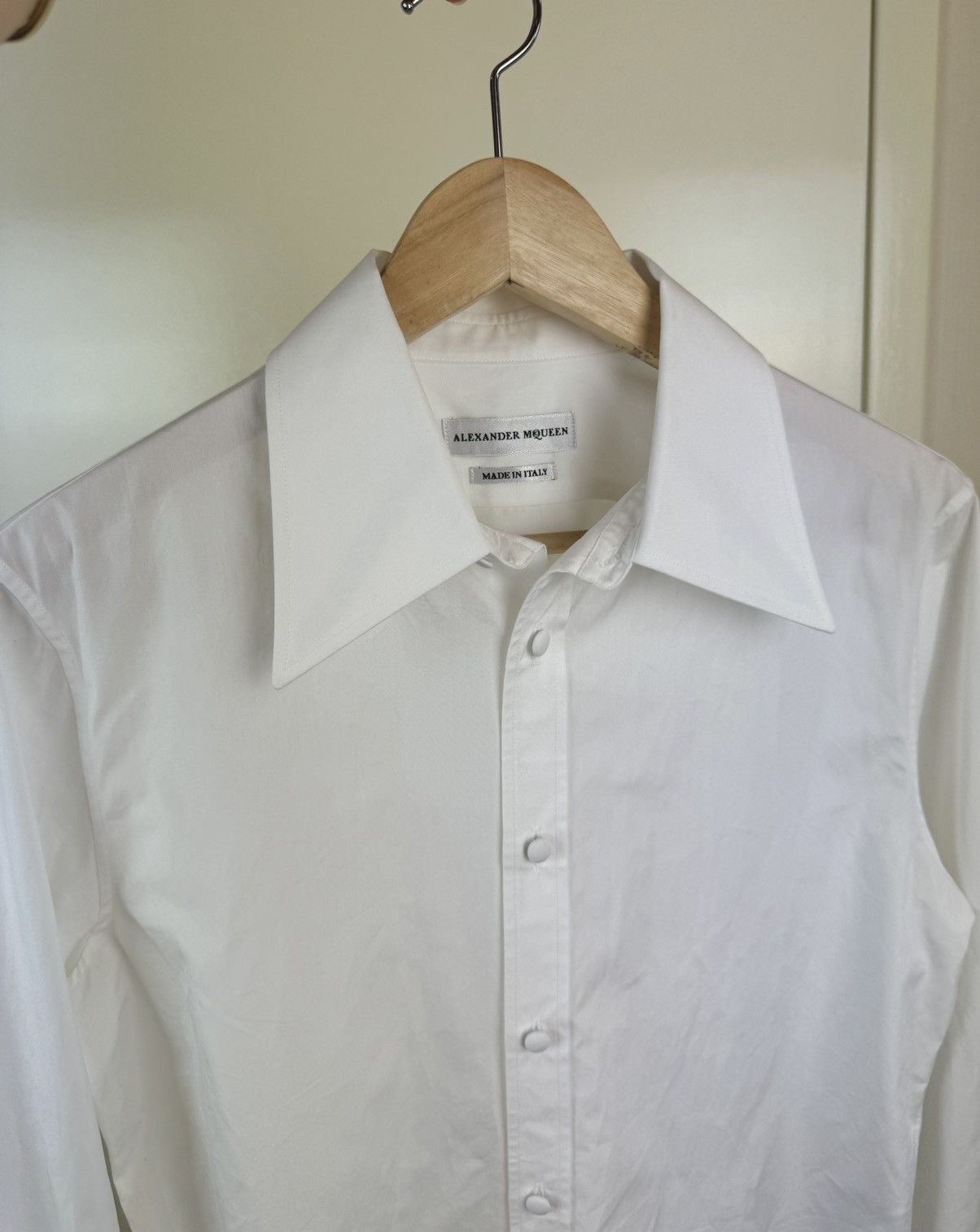 Alexander McQueen Alexander McQueen white poplin cotton classic shirt logo Size US S / EU 44-46 / 1 - 18 Thumbnail