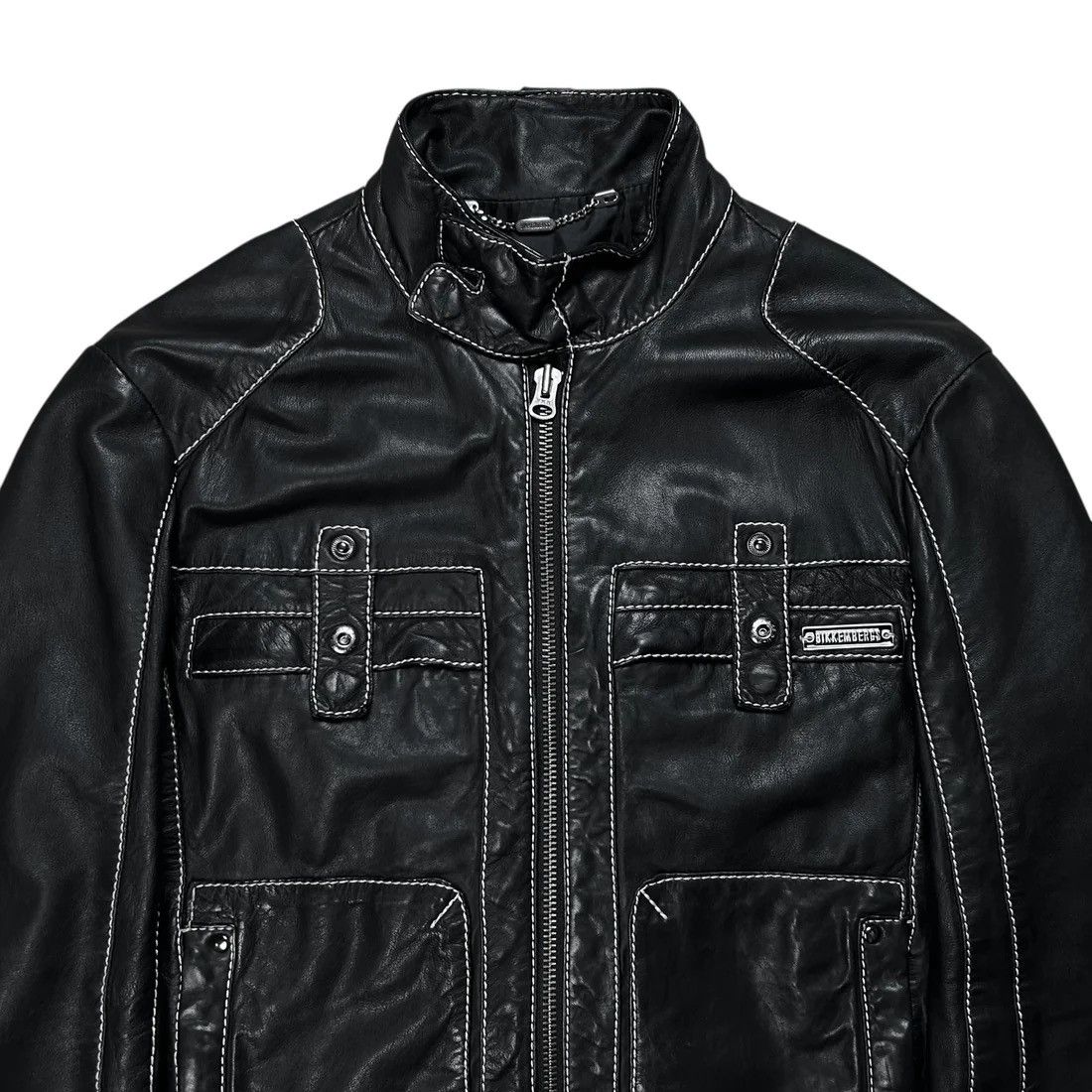 Dirk Bikkembergs Dirk Bikkembergs Contrast Stitch Sheep Leather Jacket Size US S / EU 44-46 / 1 - 4 Thumbnail