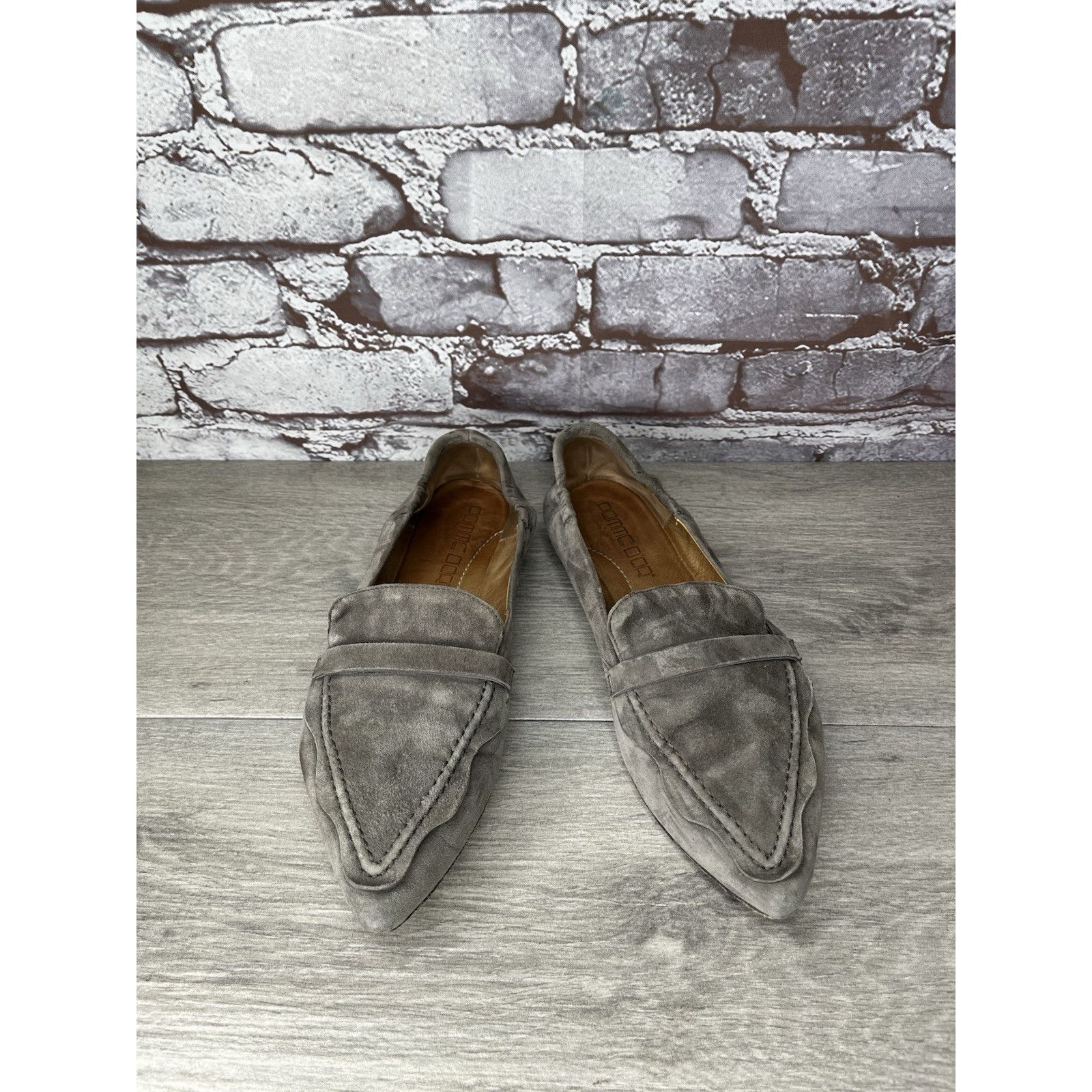 gomme Pomme D’or Gray Suede Leather Pointed Toe Ballet Flats Women Size US 7.5 / IT 37.5 - 14 Thumbnail