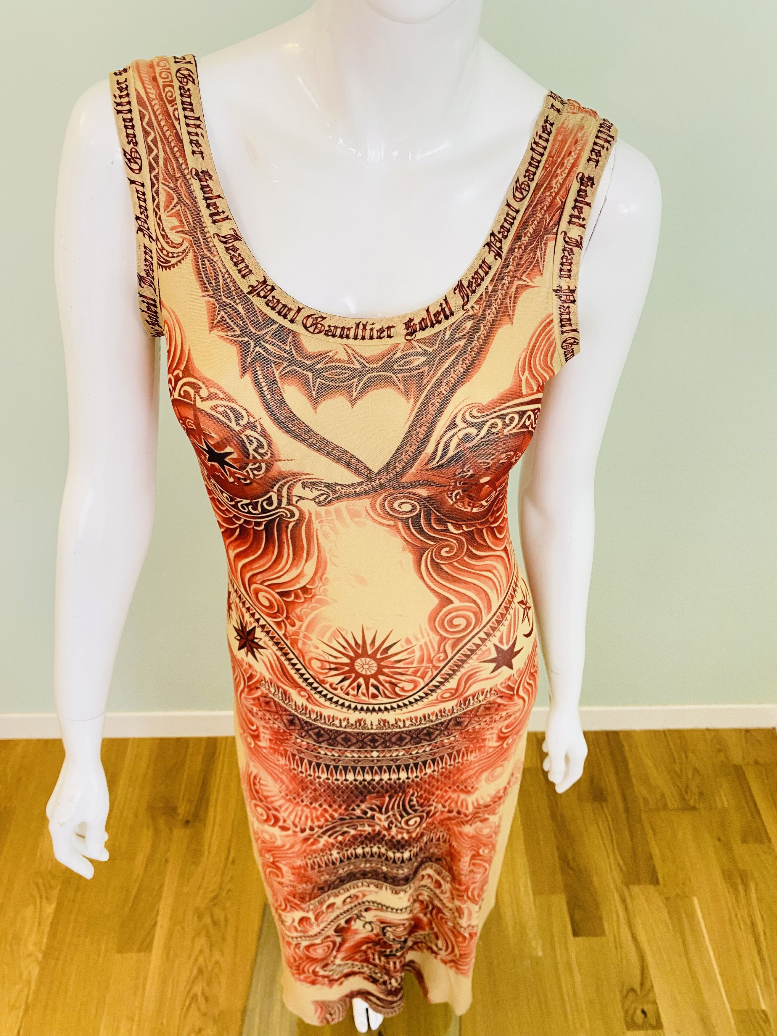 Jean Paul Gaultier Jean Paul Gaultier Tattoo Dragon Snake Mesh Maxi Dress Size M / US 6-8 / IT 42-44 - 10 Thumbnail