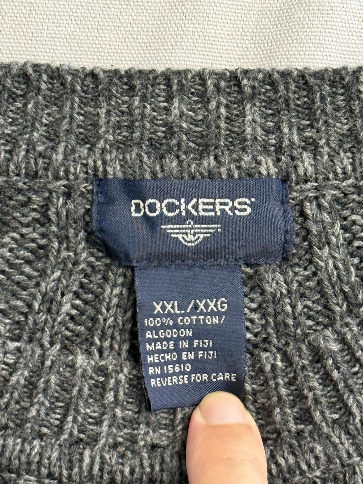 Dockers Dockers Mens Heavy Cable Knit Sweater Grey XXL Size US XXL / EU 58 / 5 - 2 Thumbnail