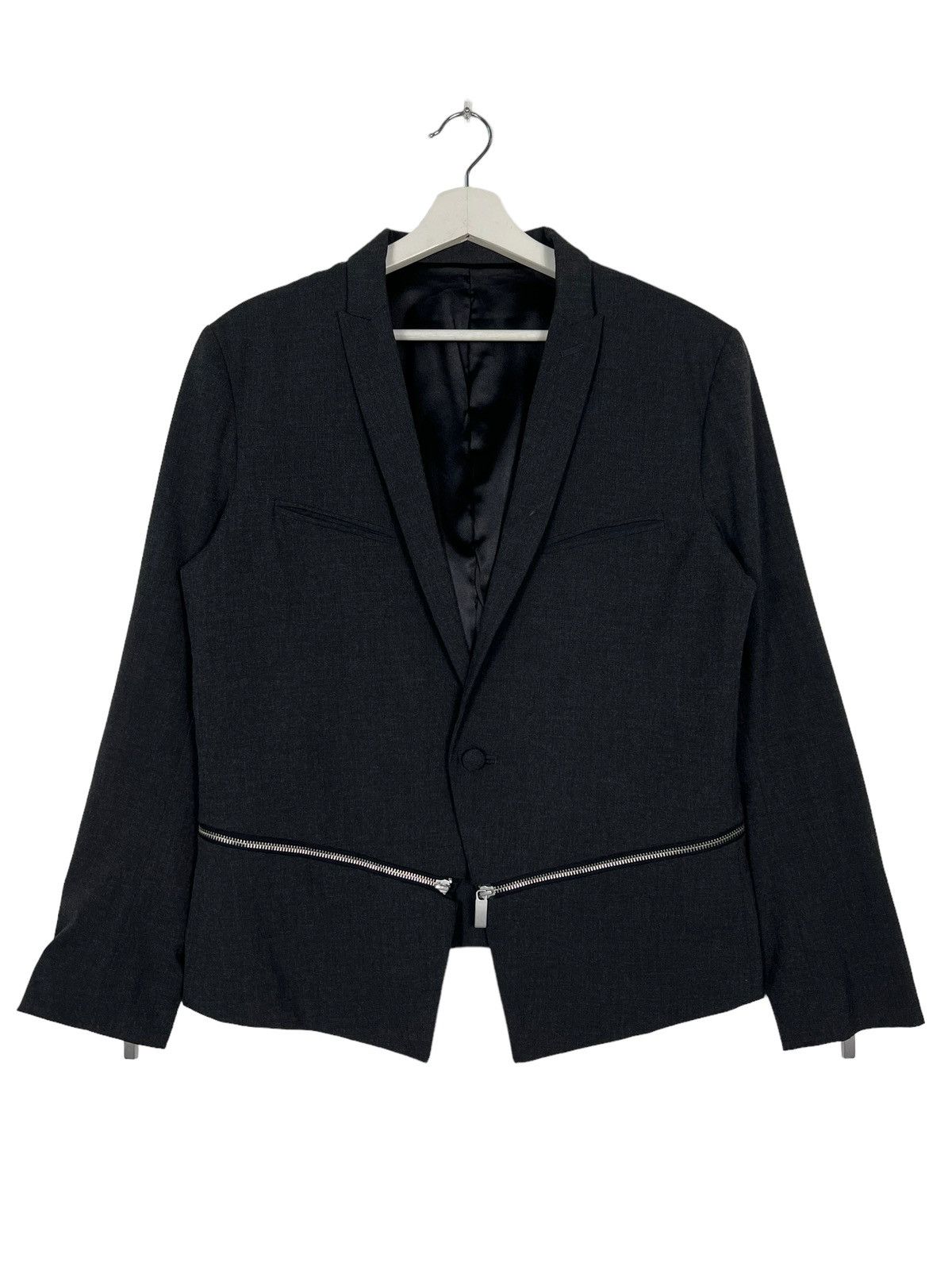 NO ID 🔥 NO ID BLACK ZIPPER POLY RAYON JACKET Size US S / EU 44-46 / 1 - 2 Thumbnail