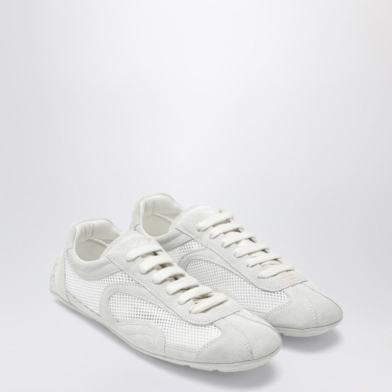 Prada Montecarlo Re-Edition 2005 Sneakers In White Leather And Mesh