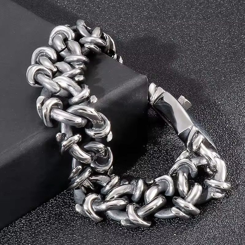 Vintage 20MM Wide Bracelet Twisted Chain Bracelets Size ONE SIZE - 3 Thumbnail