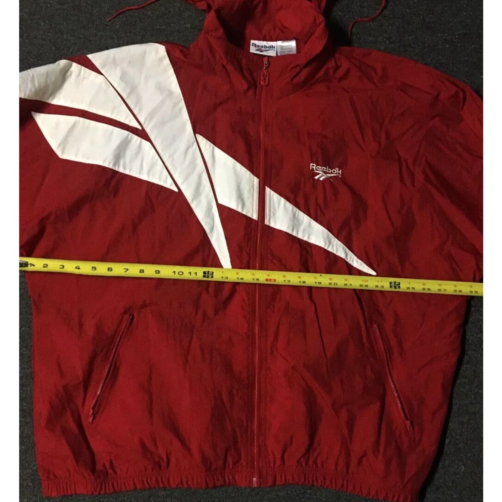 Reebok VINTAGE Reebok Jacket XL Red Striped Logo 90s 80s USA Hip Hop Basketball Track & Field Windbreaker Mens Size US XL / EU 56 / 4 - 5 Thumbnail