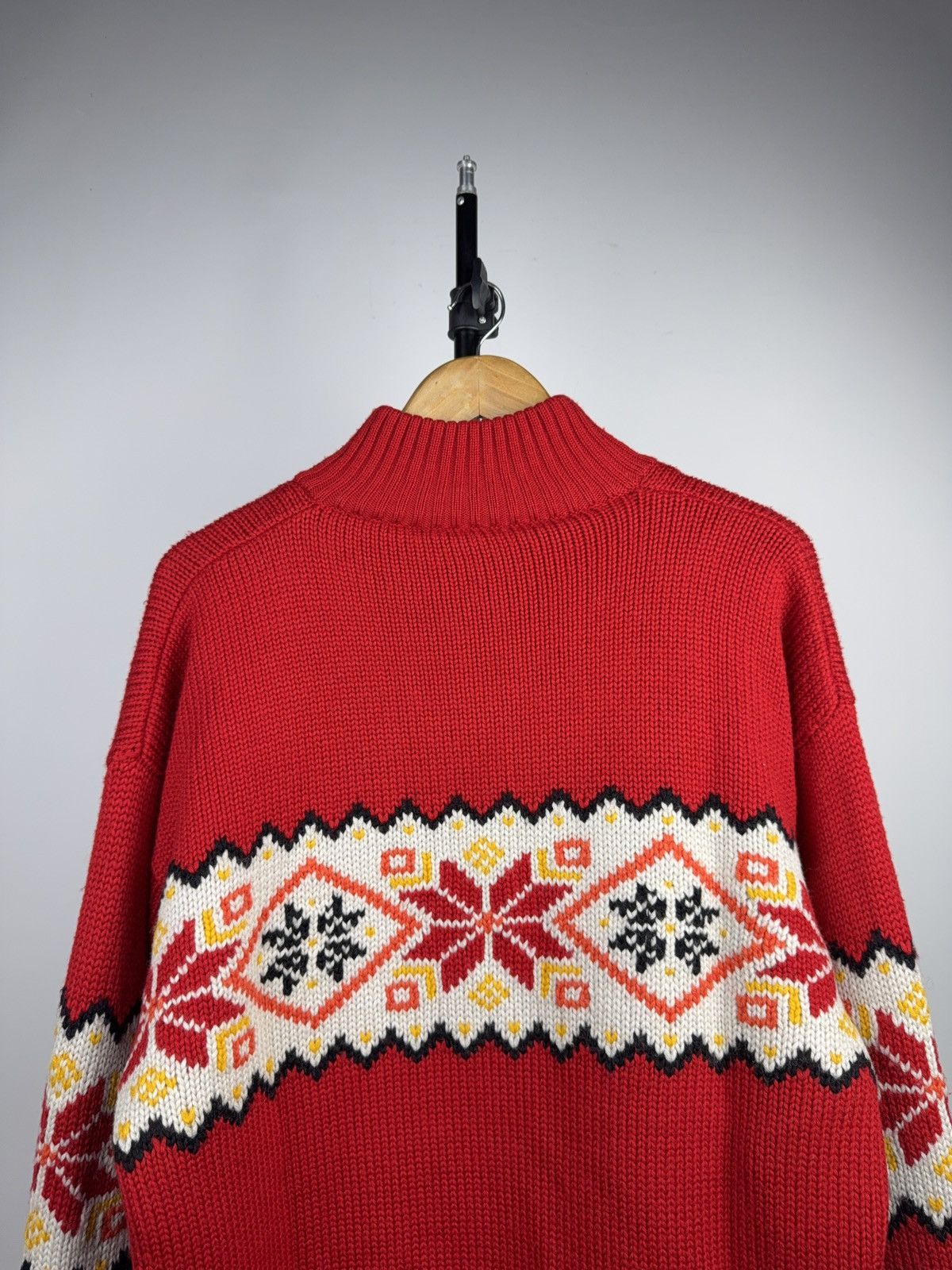 Vintage 00s Retro Rescue SOS Nordic Wool Zip Ski Sweater Red Size US XL / EU 56 / 4 - 12 Thumbnail