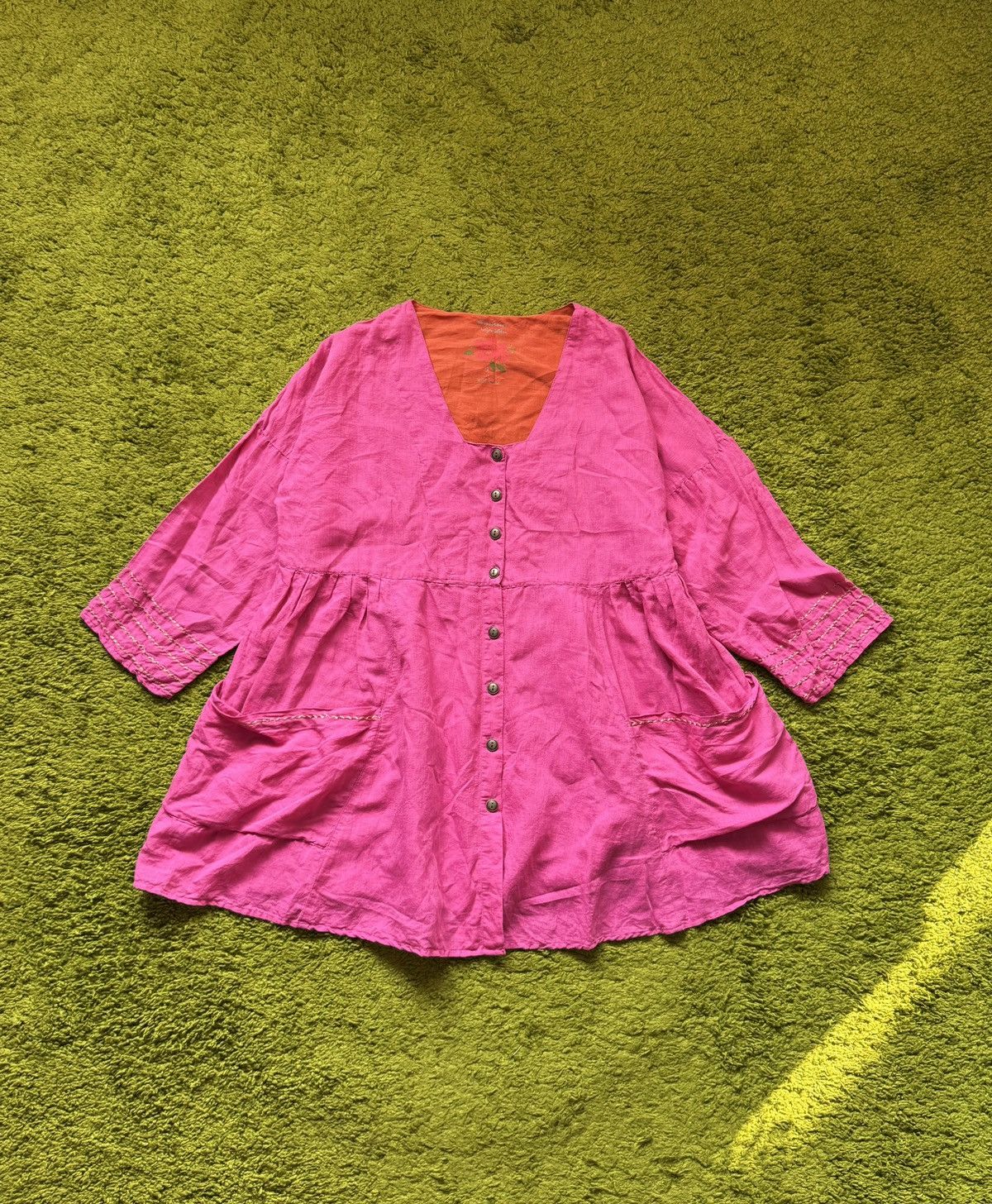 Gudrun Sjoden linen blend babydoll mini dress tunic