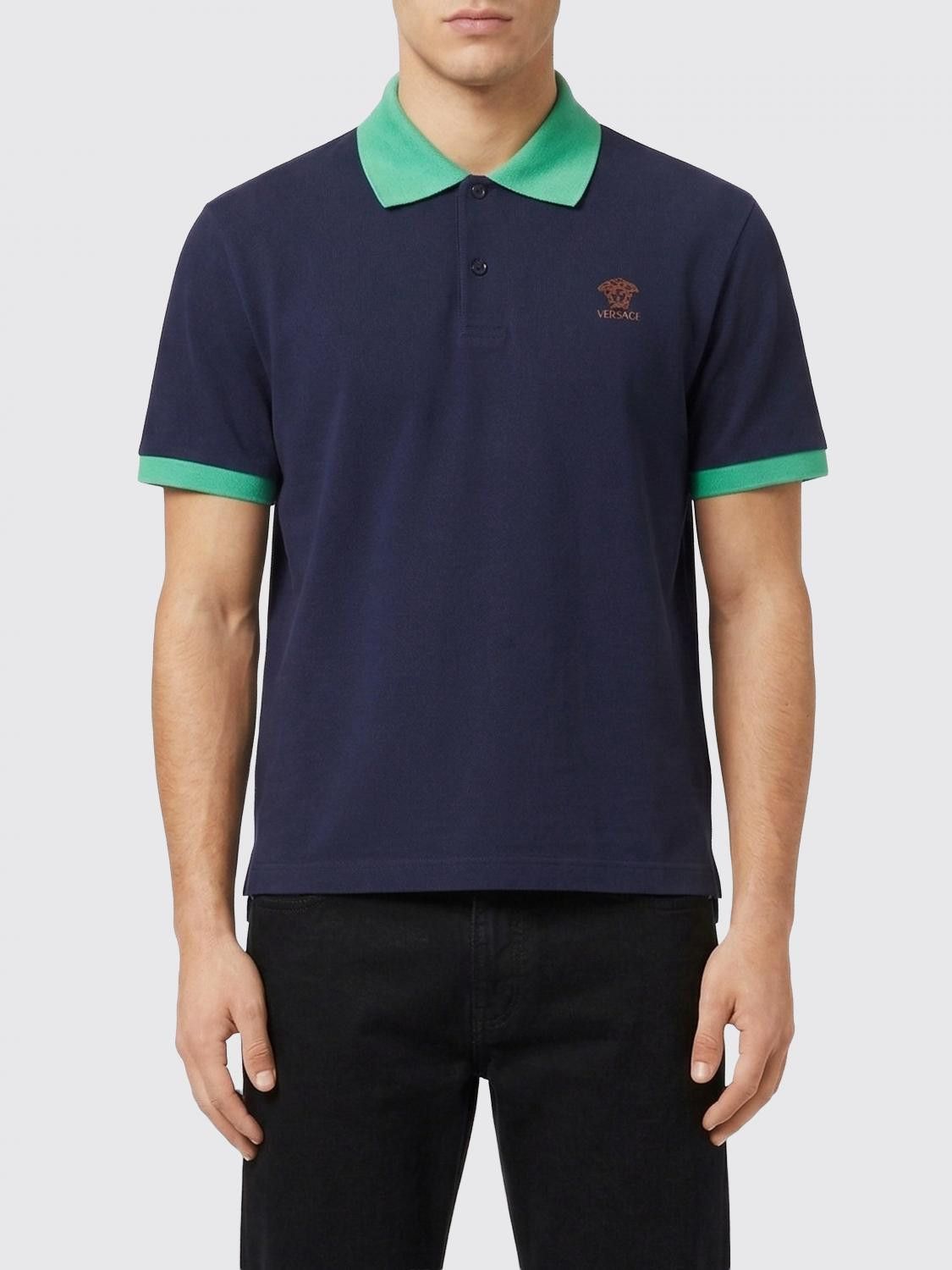 Versace Versace Polo Shirt Men Navy Size US M / EU 48-50 / 2 - 1 Thumbnail