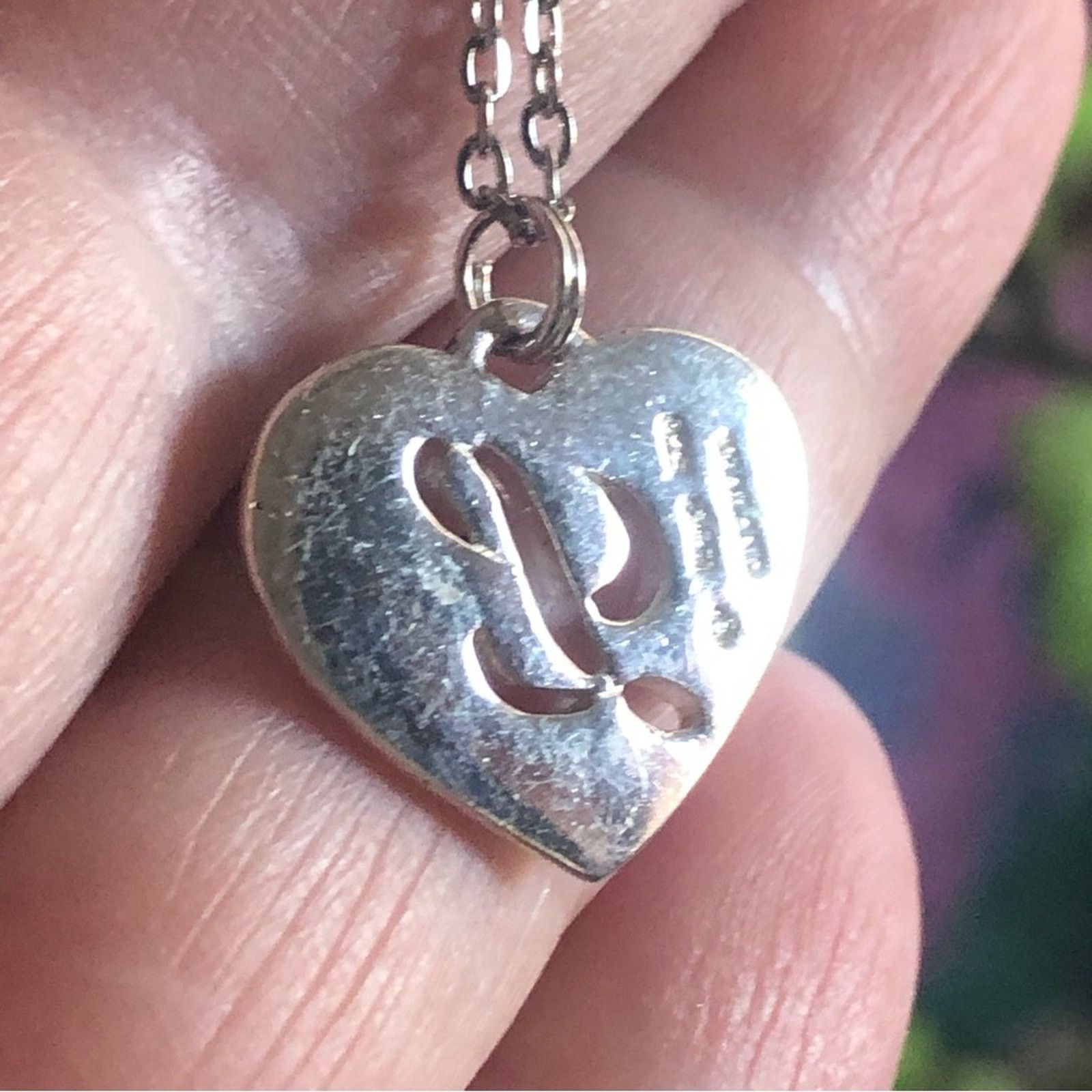 Vintage Vintage sterling monogram initial “L” heart pendant necklace Size ONE SIZE - 3 Thumbnail