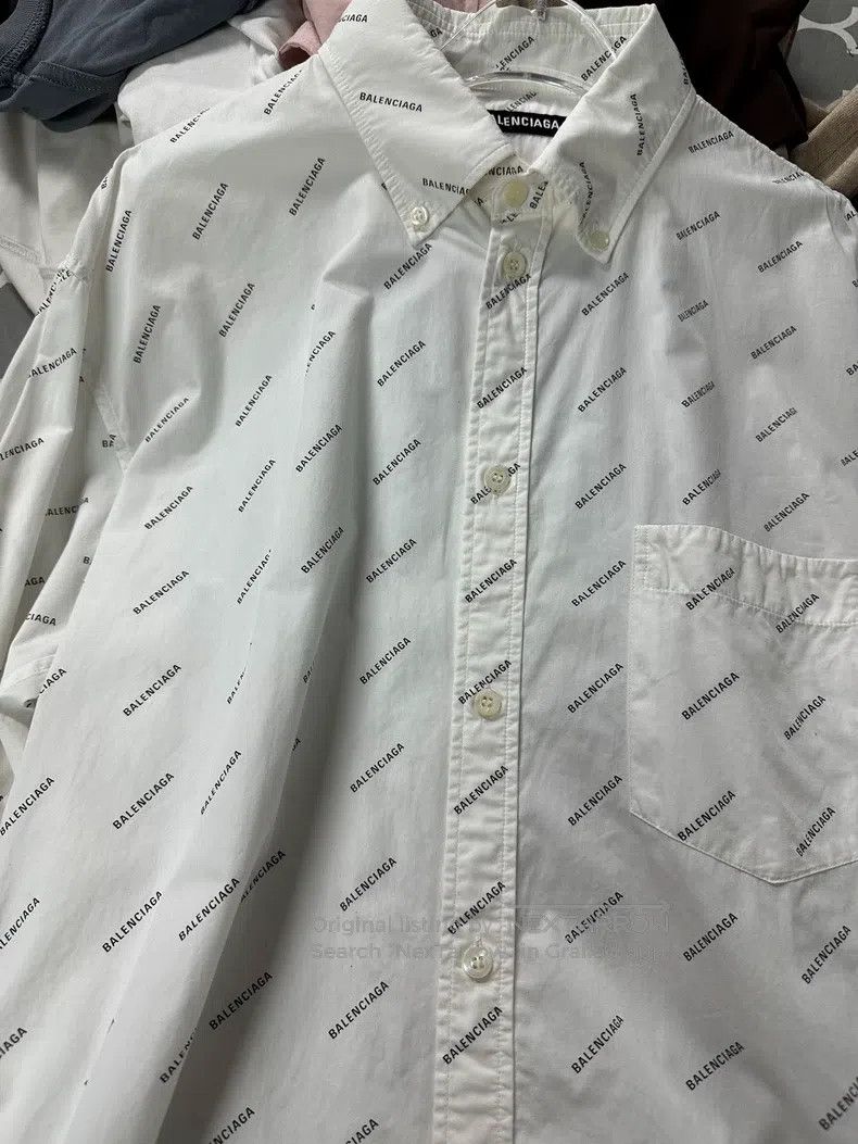 Balenciaga Balenciaga size 37 Printed Shirt, White Print Size US M / EU 48-50 / 2 - 2 Thumbnail