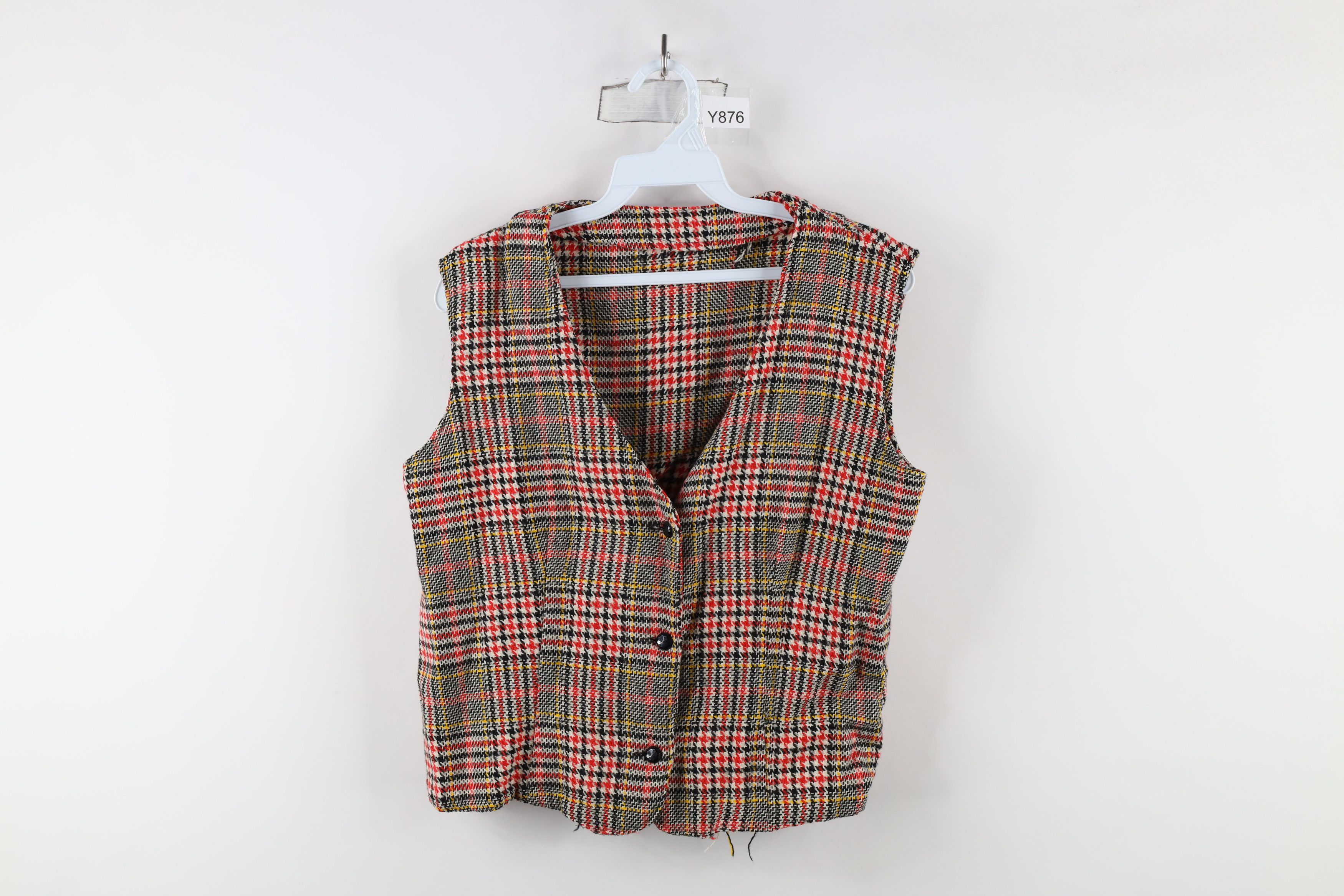 Vintage Vintage 60s 70s Streetwear Tweed Houndstooth Vest Jacket Size S / US 4 / IT 40 - 1 Thumbnail