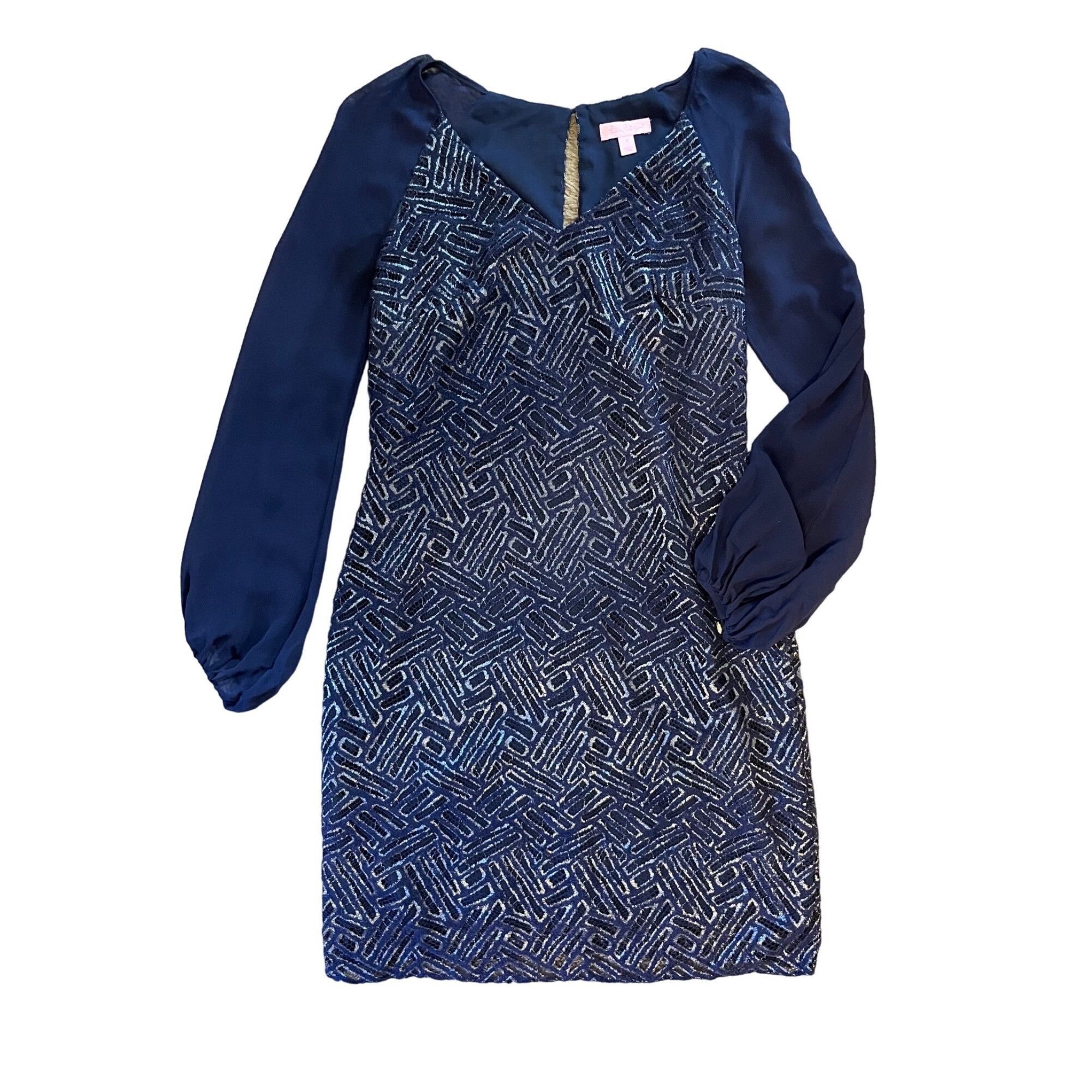 Lilly Pulitzer $268 Lilly Pulitzer 2 Carleigh Tunic Dress Bamboo Geo Lace N Size XS / US 0-2 / IT 36-38 - 2 Thumbnail