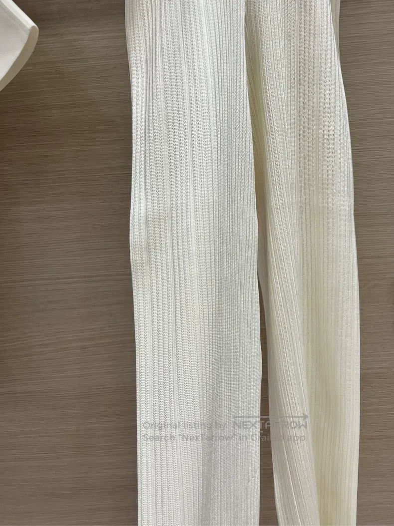 Hermes Hermes White Ruffled Set Without Belt Top and Pants Size XXS / US 00 / IT 34 - 6 Thumbnail