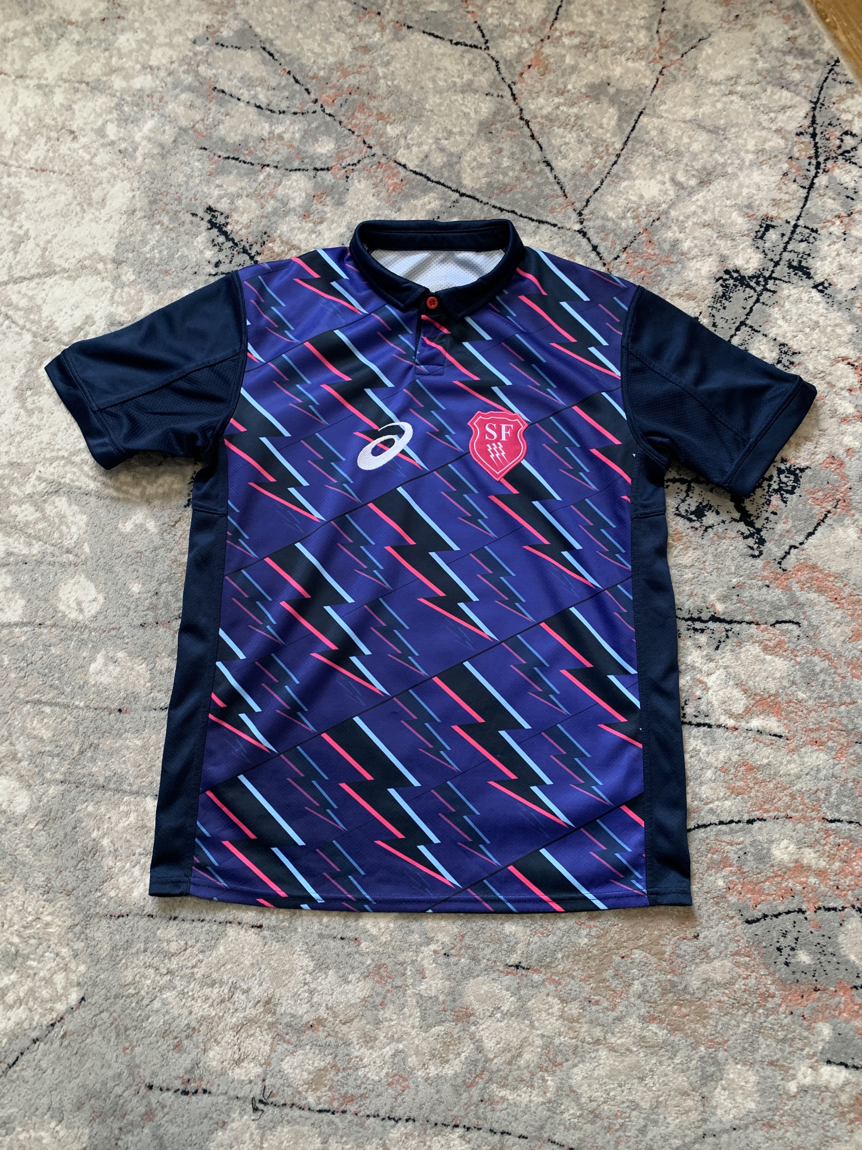 Asics Asics Stade Francais Paris Rugby Jersey Polo Size US S / EU 44-46 / 1 - 2 Thumbnail