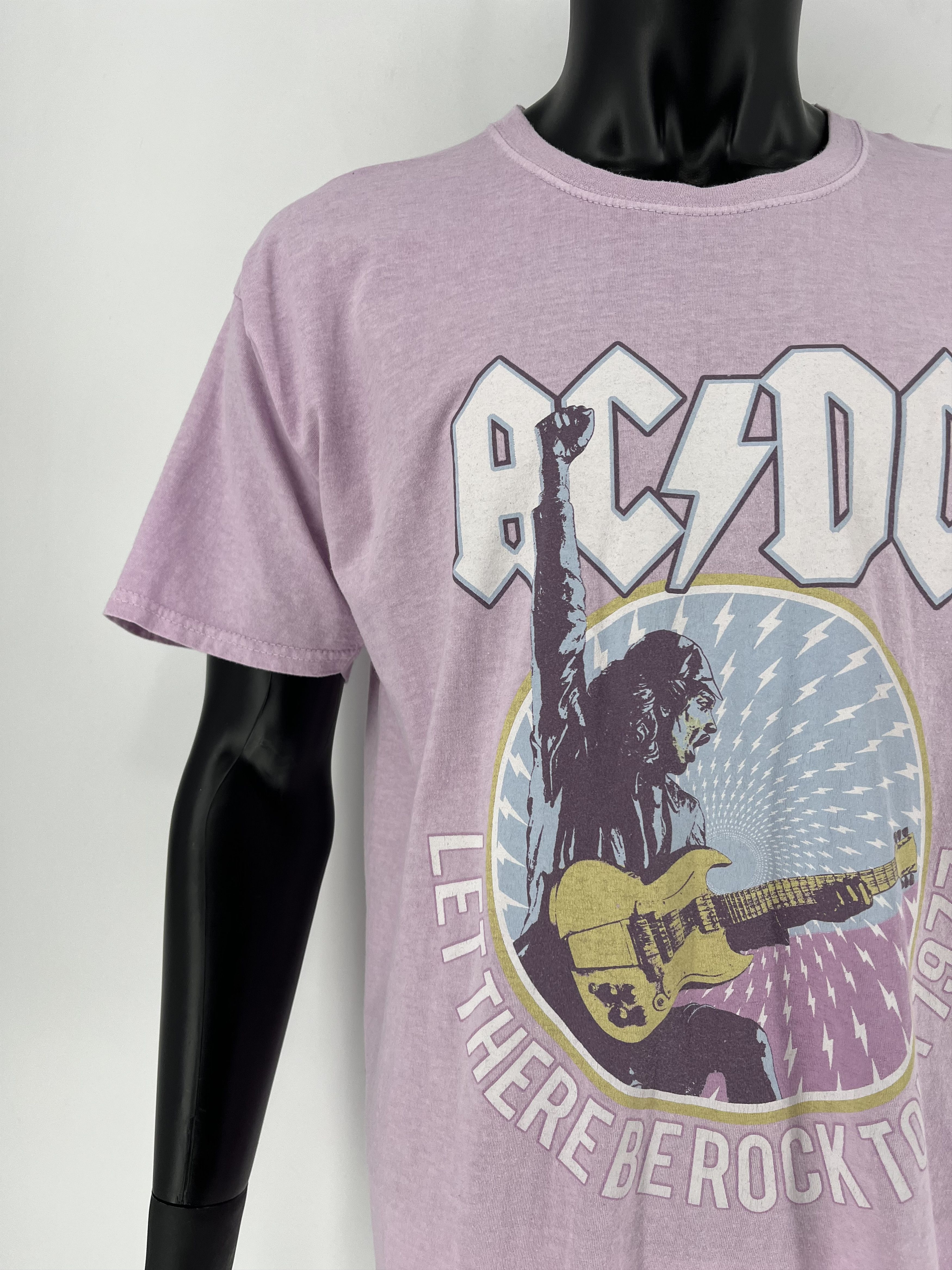 Band Tees Vintage AC/DC Let There Be Rock 1977 Tie Dye T Shirt Size US L / EU 52-54 / 3 - 6 Thumbnail