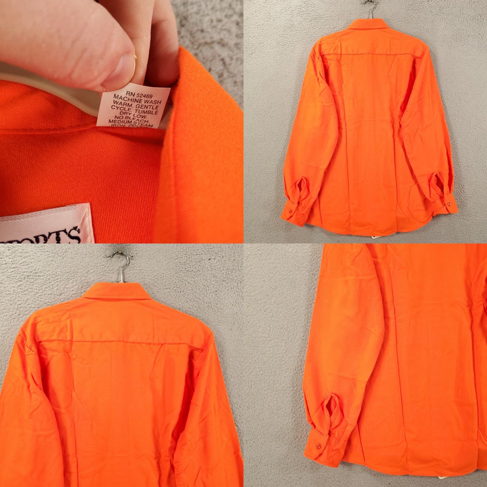 Hunter VINTAGE SPORTS AFIELD Shirt Men M Orange Flannel Button-Up Size US M / EU 48-50 / 2 - 8 Thumbnail