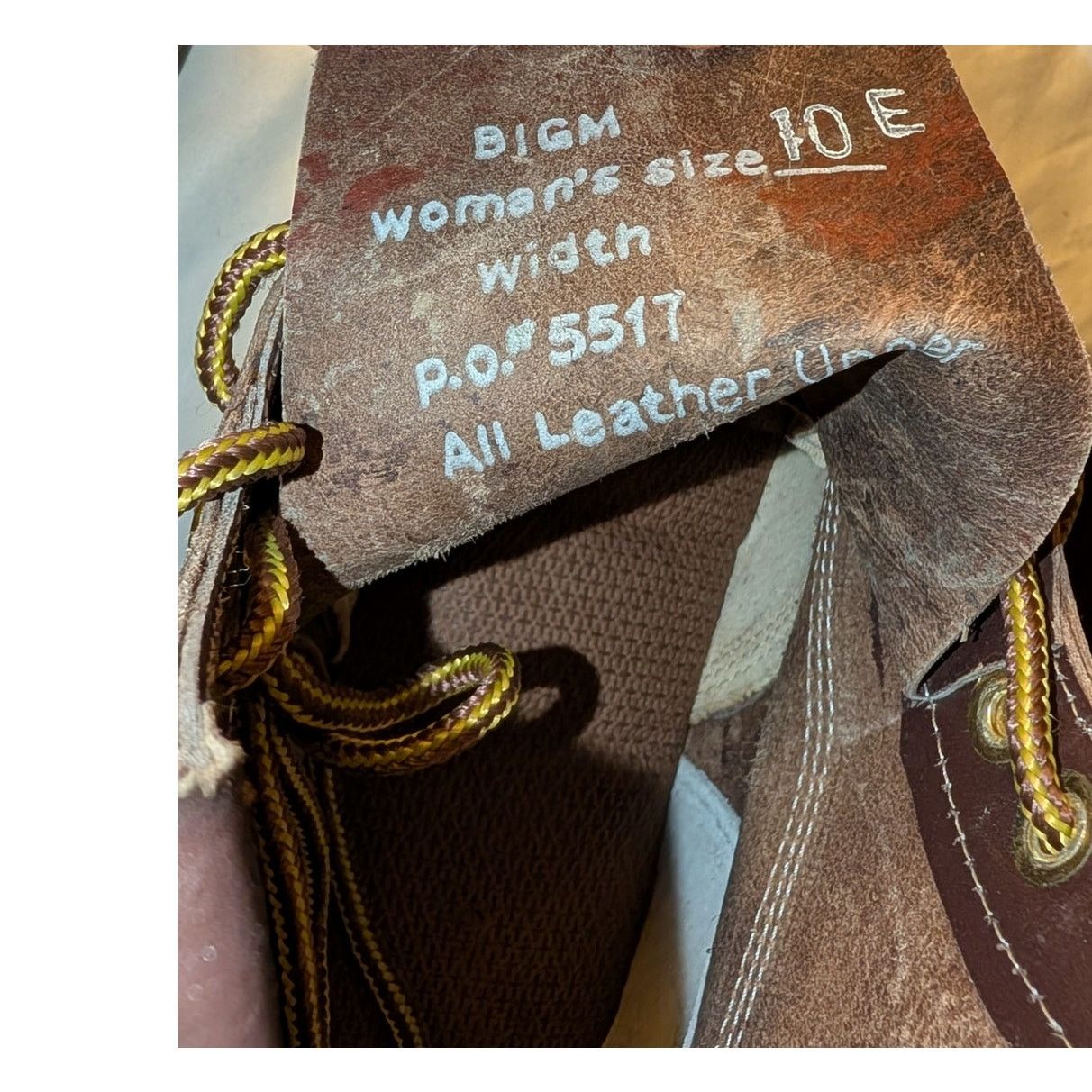 Big Mac Vtg Big M Leather Work Boots Welted Wmns 10 E Men's 8.5 NOS Size US 8.5 / EU 41-42 - 6 Thumbnail