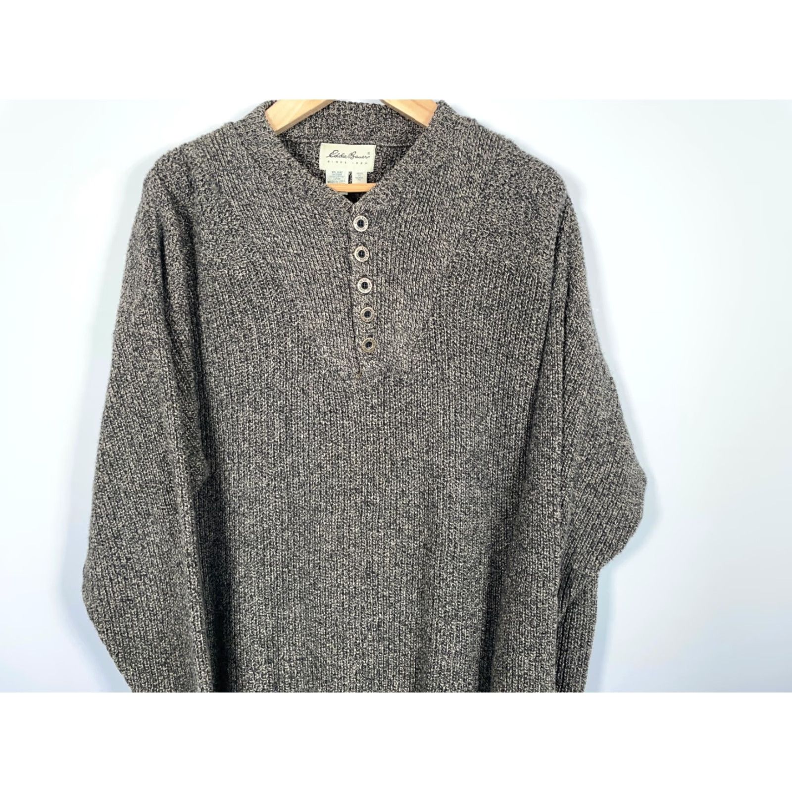 Eddie Bauer VINTAGE Eddie Bauer Sweater Henley Mens XL 2XL Green Cotton Knit Crew Neck Heavyweight Oversized 90s Retro Preppy Casual Size US XXL / EU 58 / 5 - 4 Thumbnail