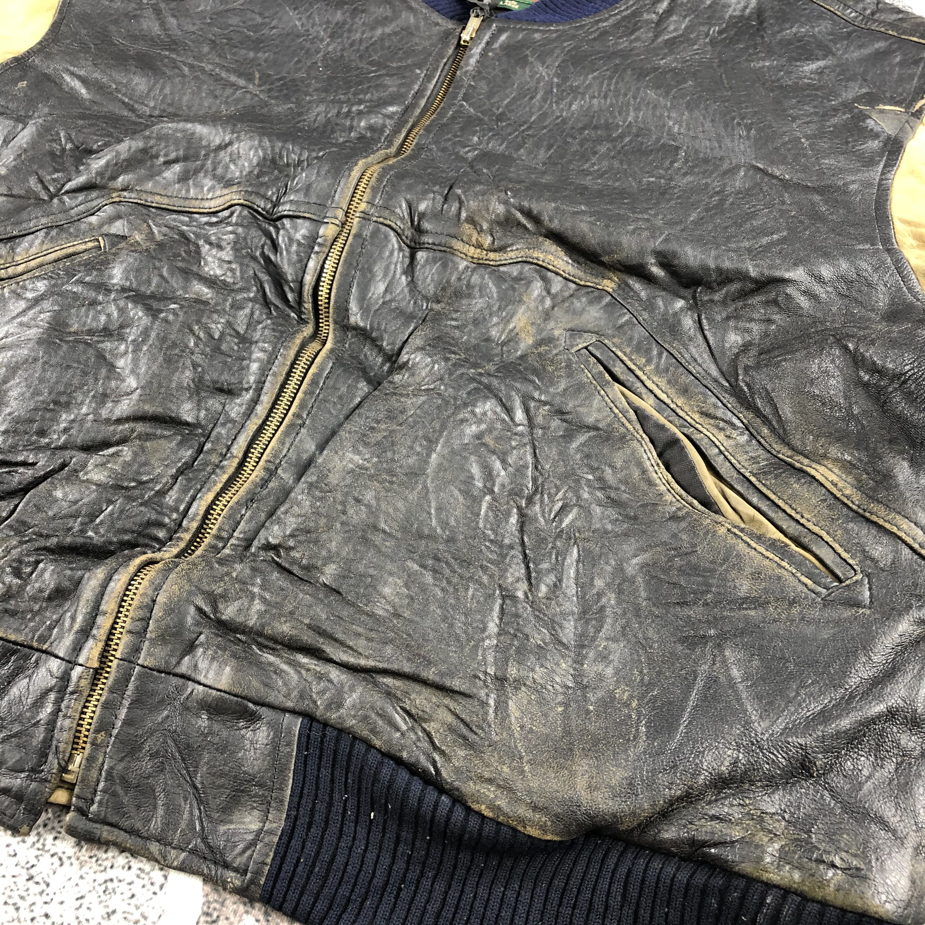 Vintage Vintage Leather Bomber Jacket Size US L / EU 52-54 / 3 - 4 Thumbnail