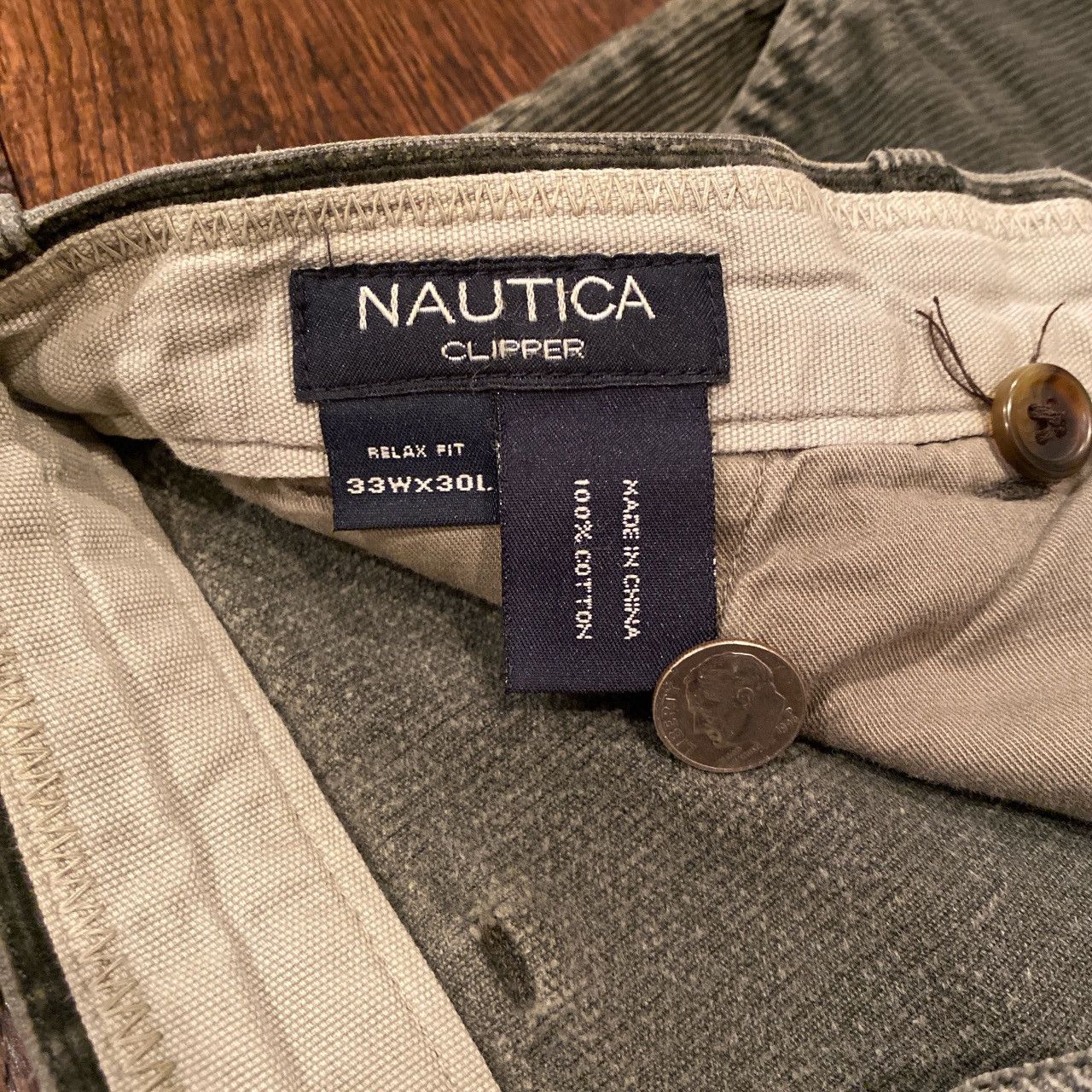 Nautica × Vintage Vintage Green Nautica Corduroy Pants Size US 33 - 3 Thumbnail