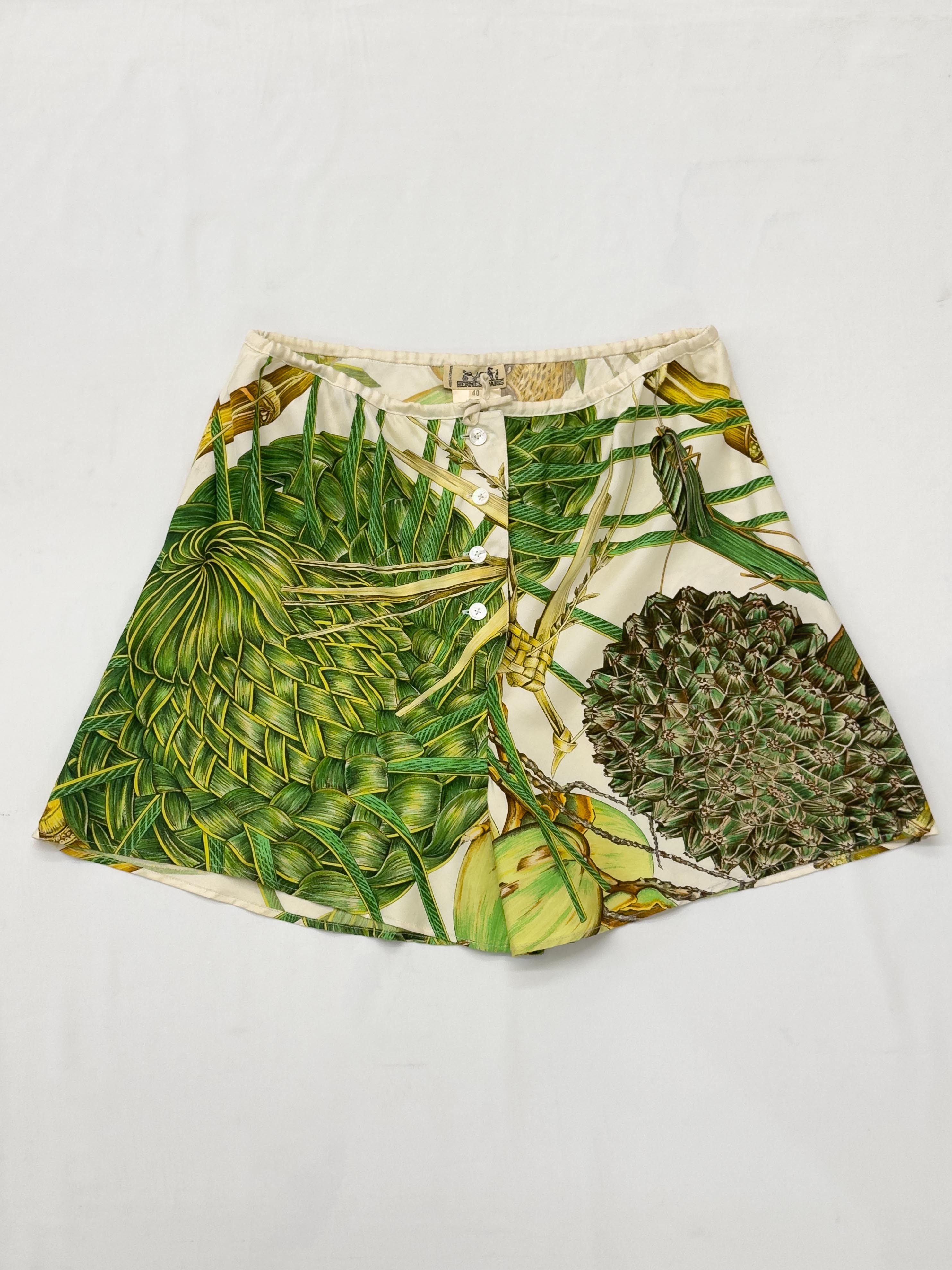 Hermes HERMÈS “Jardin Créole” Silk Shorts Size 29" - 1 Thumbnail