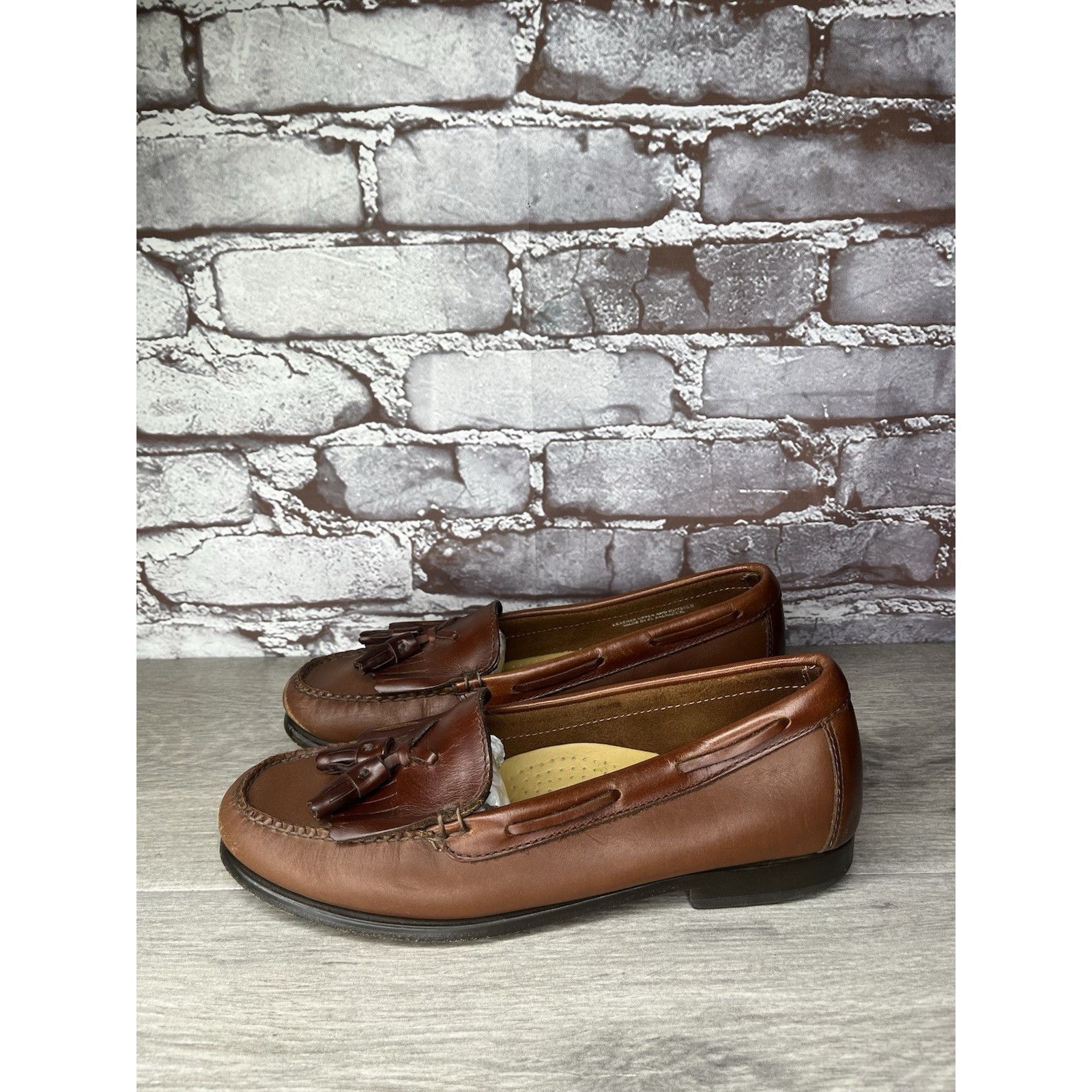 Bass GH BASS Jackie Brown Leather Kiltie Tasseled Slip-On Loafers Size US 7.5 / IT 37.5 - 17 Thumbnail