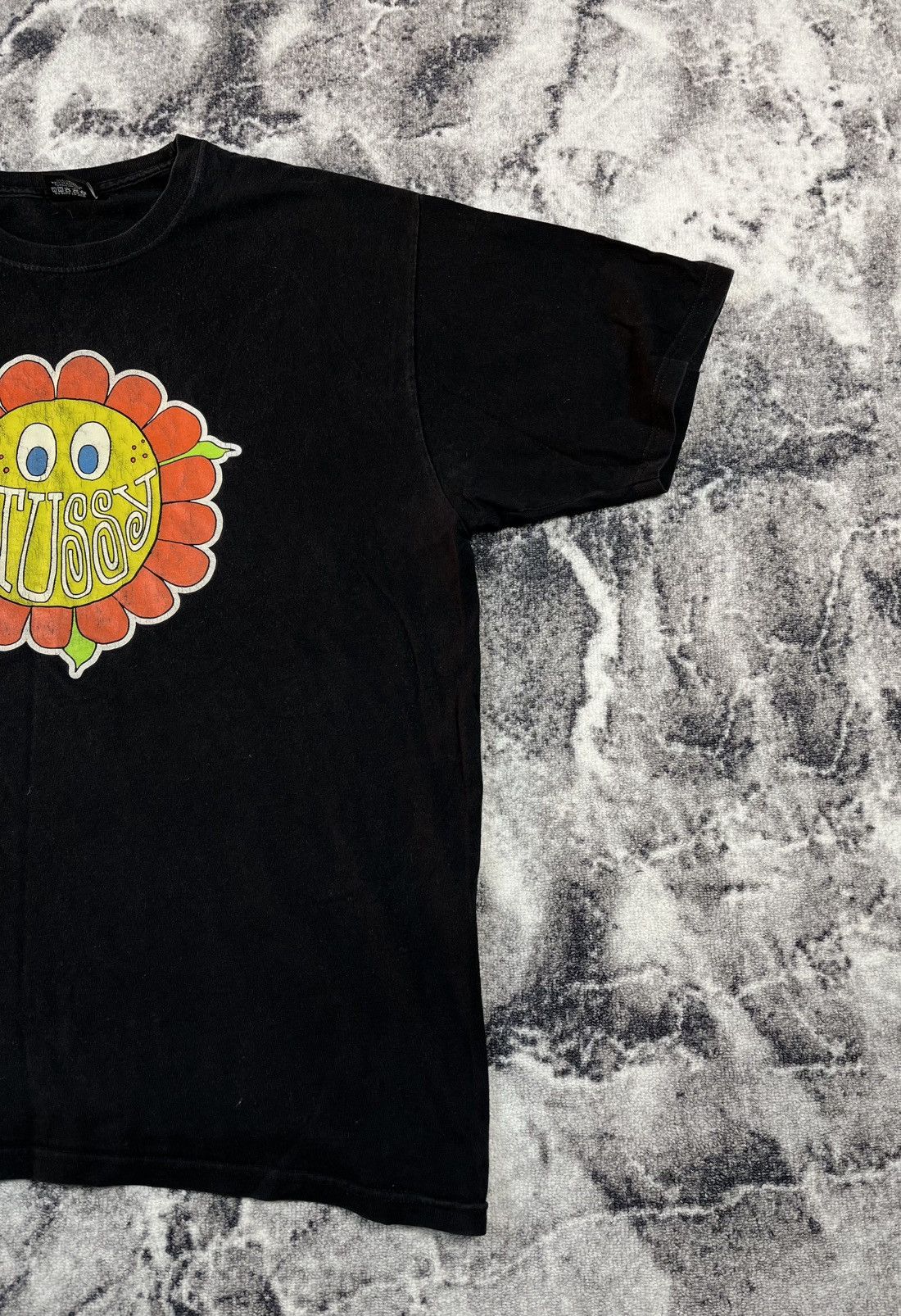 Stussy Stussy Smiley Flower Logo T Shirt Black XL Size US XL / EU 56 / 4 - 3 Thumbnail