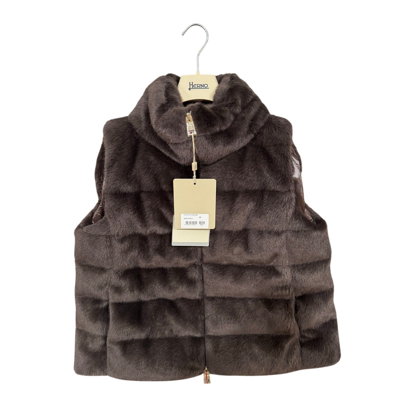 Herno Herno Brown Fur Front Down Vest Women’s sz. 44 Size L / US 10 / IT 46 - 1 Thumbnail