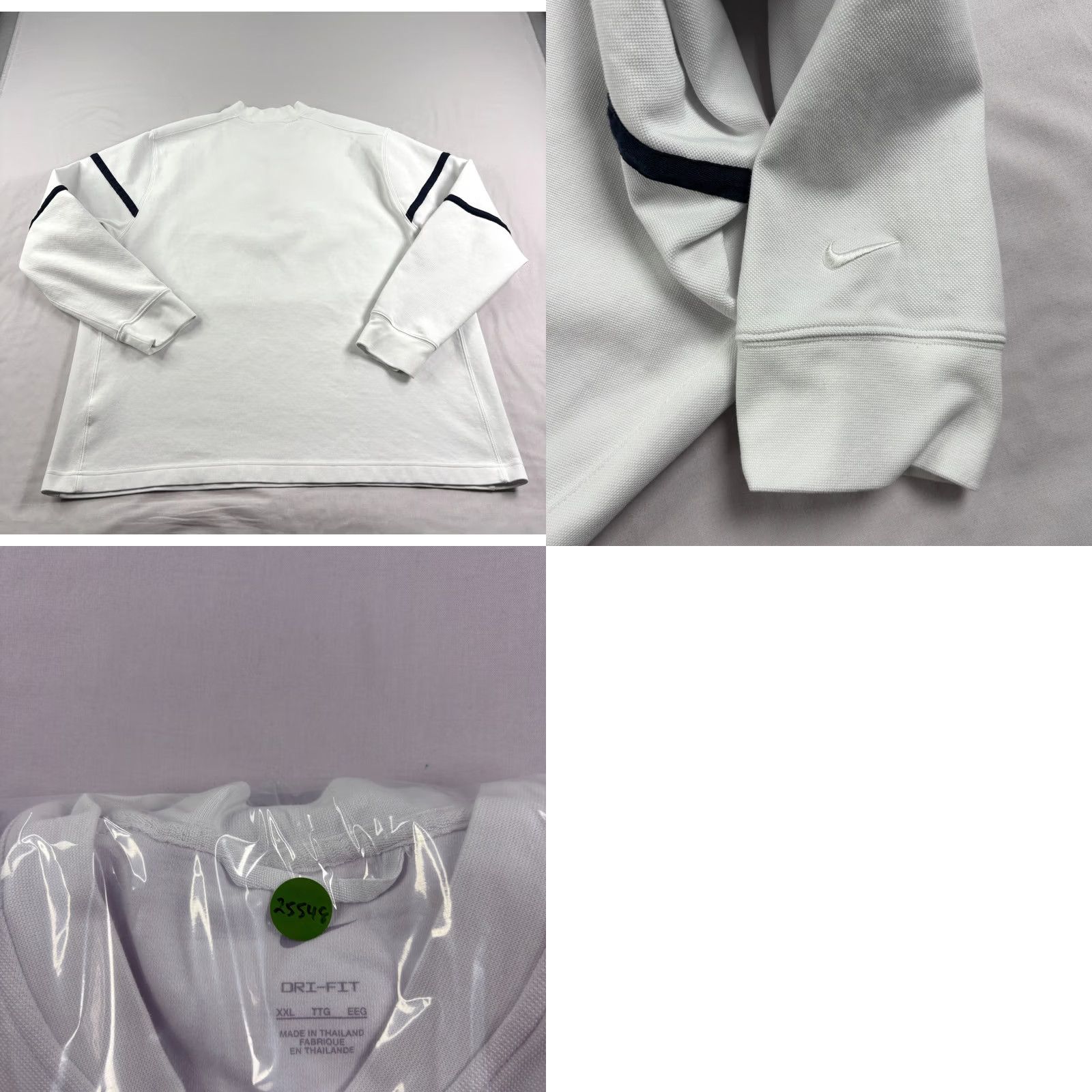 Nike Nike Golf Sweatshirt Mens 2XL White Striped Blade Collar Pullover Dri Fit Size US XXL / EU 58 / 5 - 8 Thumbnail