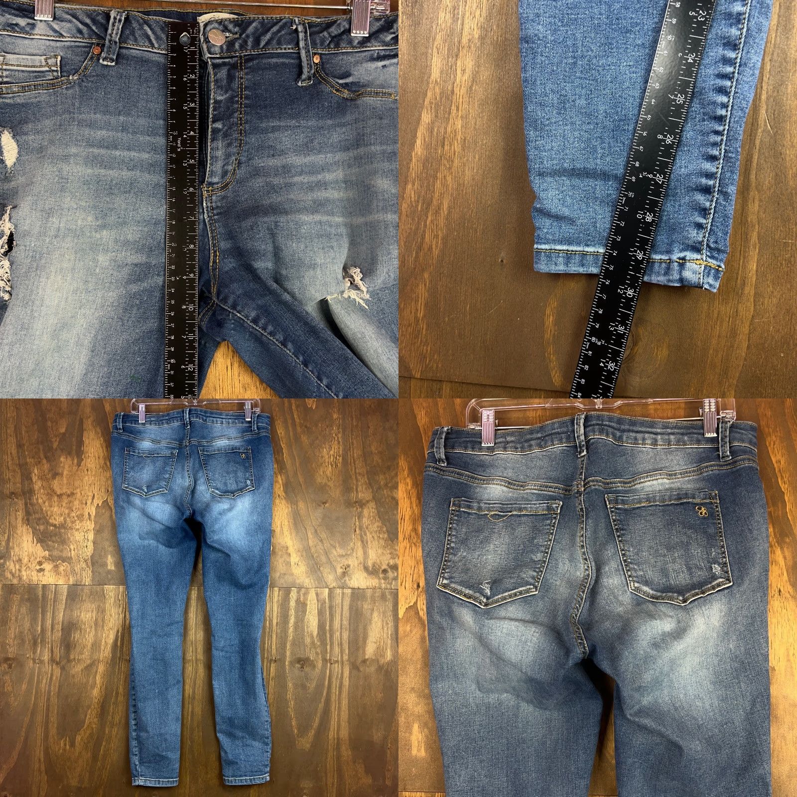 Jessica Simpson Jessica Simpson Womens Jeans Blue Denim Kiss Me Super Skinny Distress Stretch 33 Size 24" / US 00 / IT 34 - 8 Thumbnail