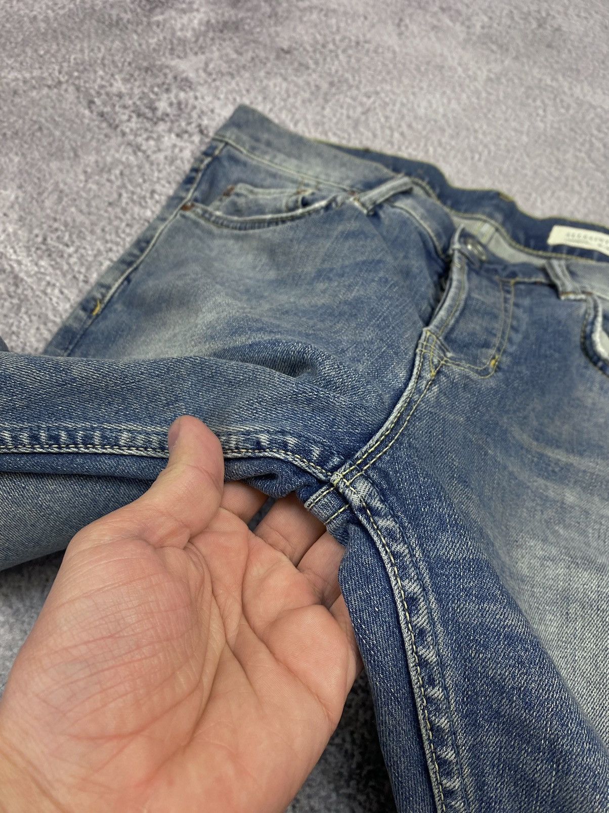 Allsaints AllSaints Dak Cigarette Blue Distressed Jeans Size US 30 / EU 46 - 8 Thumbnail