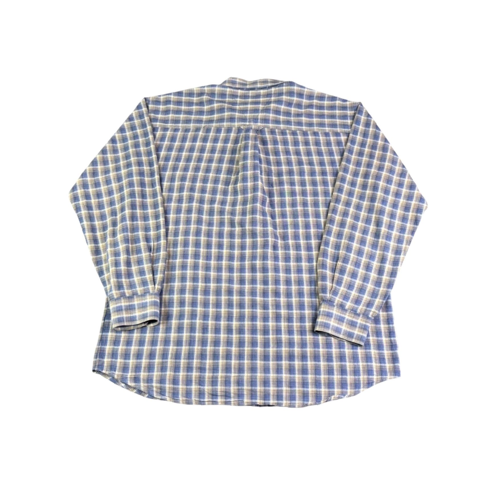 Dickies Dickies Mens Blue Tan Plaid Long Sleeve Button Down Work Shirt XL Adjustable Pocketed Button Up Shirt Size US XL / EU 56 / 4 - 2 Thumbnail