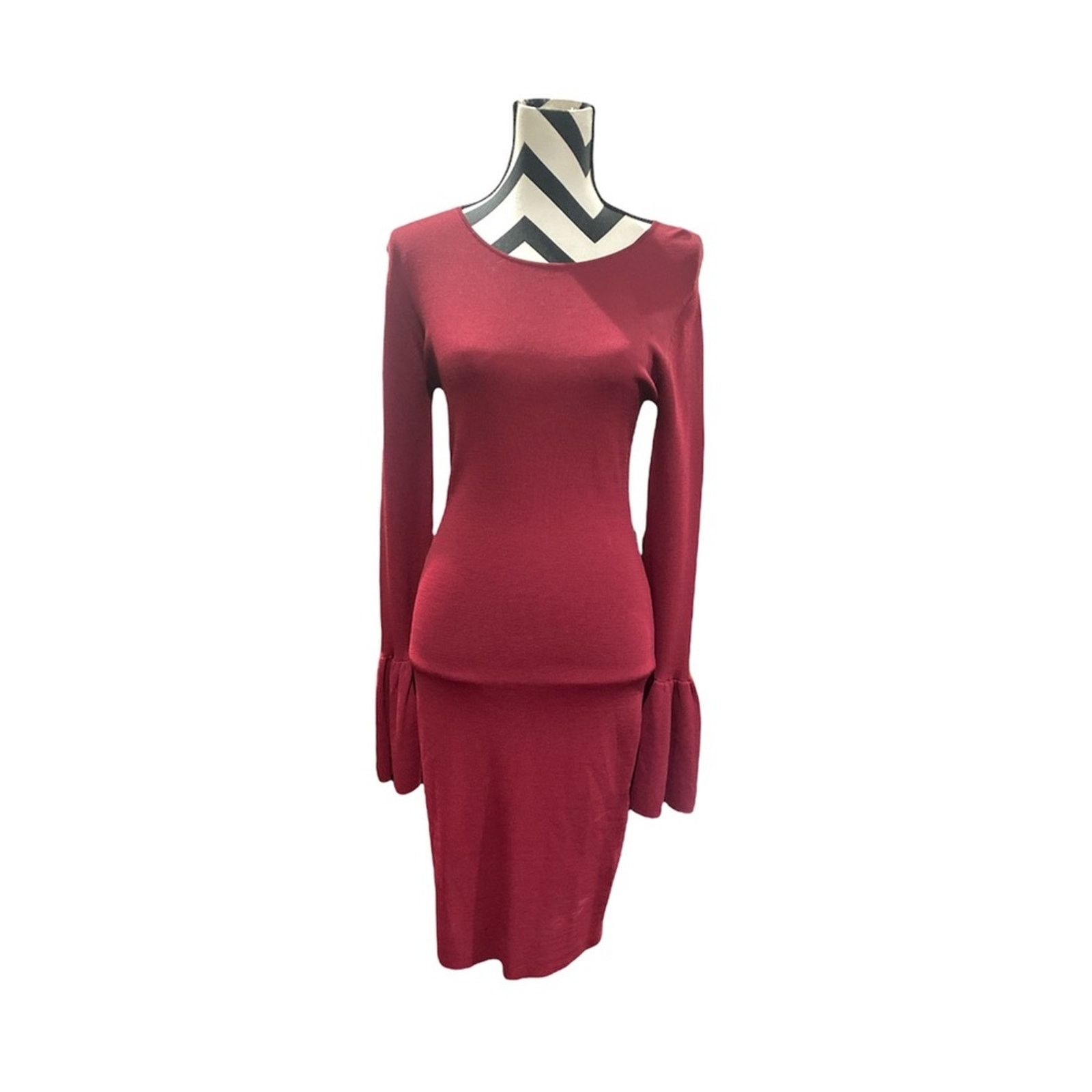 Other Bardot Arabella Knit Sheath Dress Bell Cuff L Burgendy Size L / US 10 / IT 46 - 3 Thumbnail