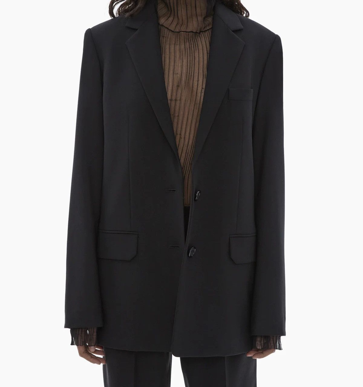 Helmut Lang NEW 54 Signature Logo Striped Black Blazer Jacket Classic Size US L / EU 52-54 / 3 - 3 Thumbnail