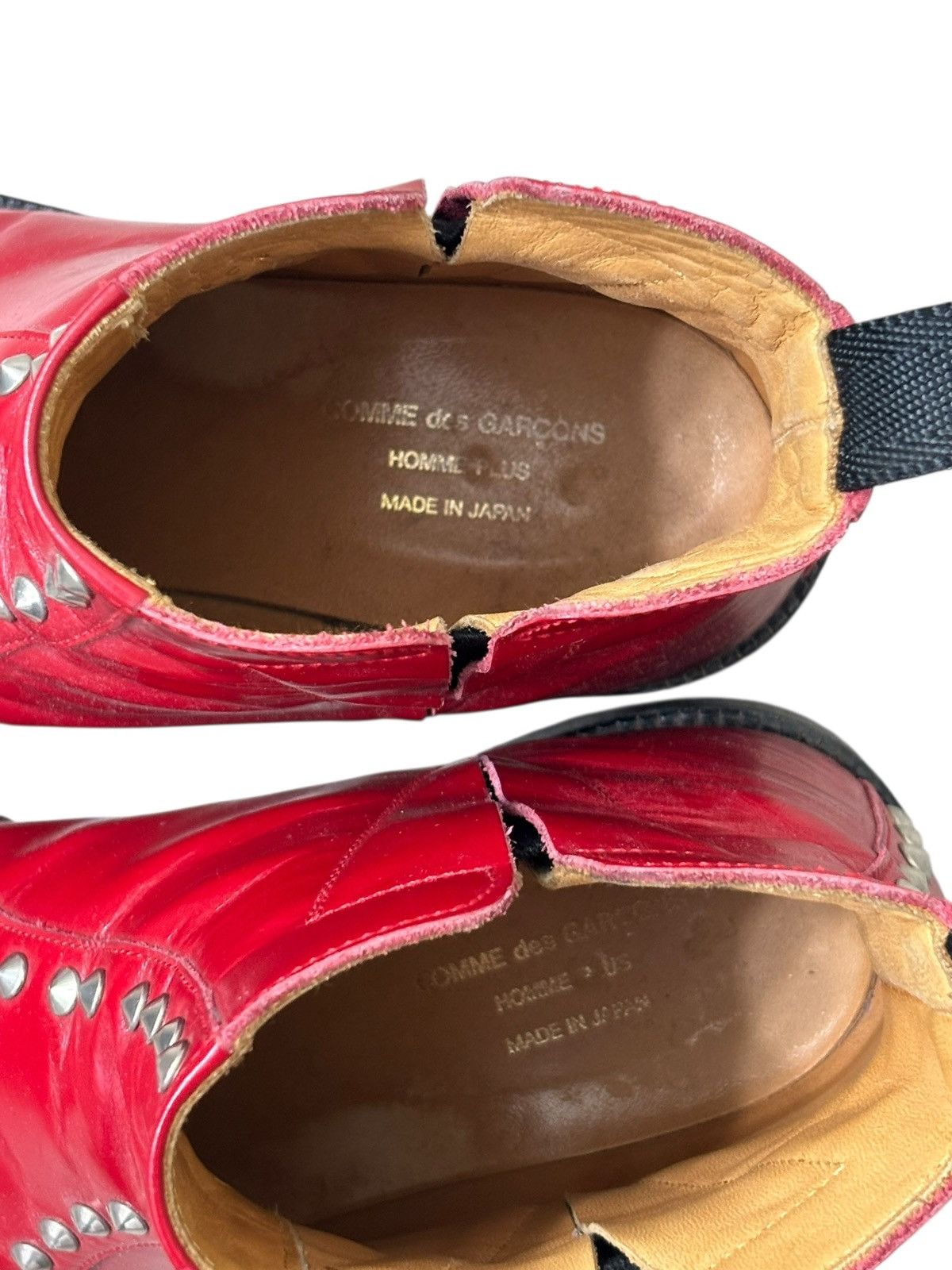 Comme des Garcons Homme Plus AW00 studded red pull on boots Size US 8 / EU 41 - 6 Thumbnail