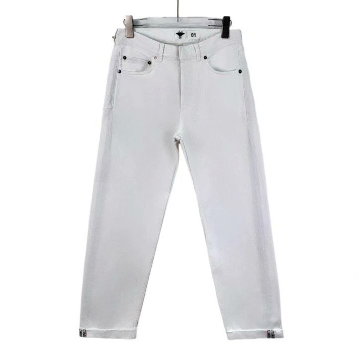 Dior Christian Dior White Distressed Cotton Jeans Size US 32 / EU 48 - 1 Thumbnail