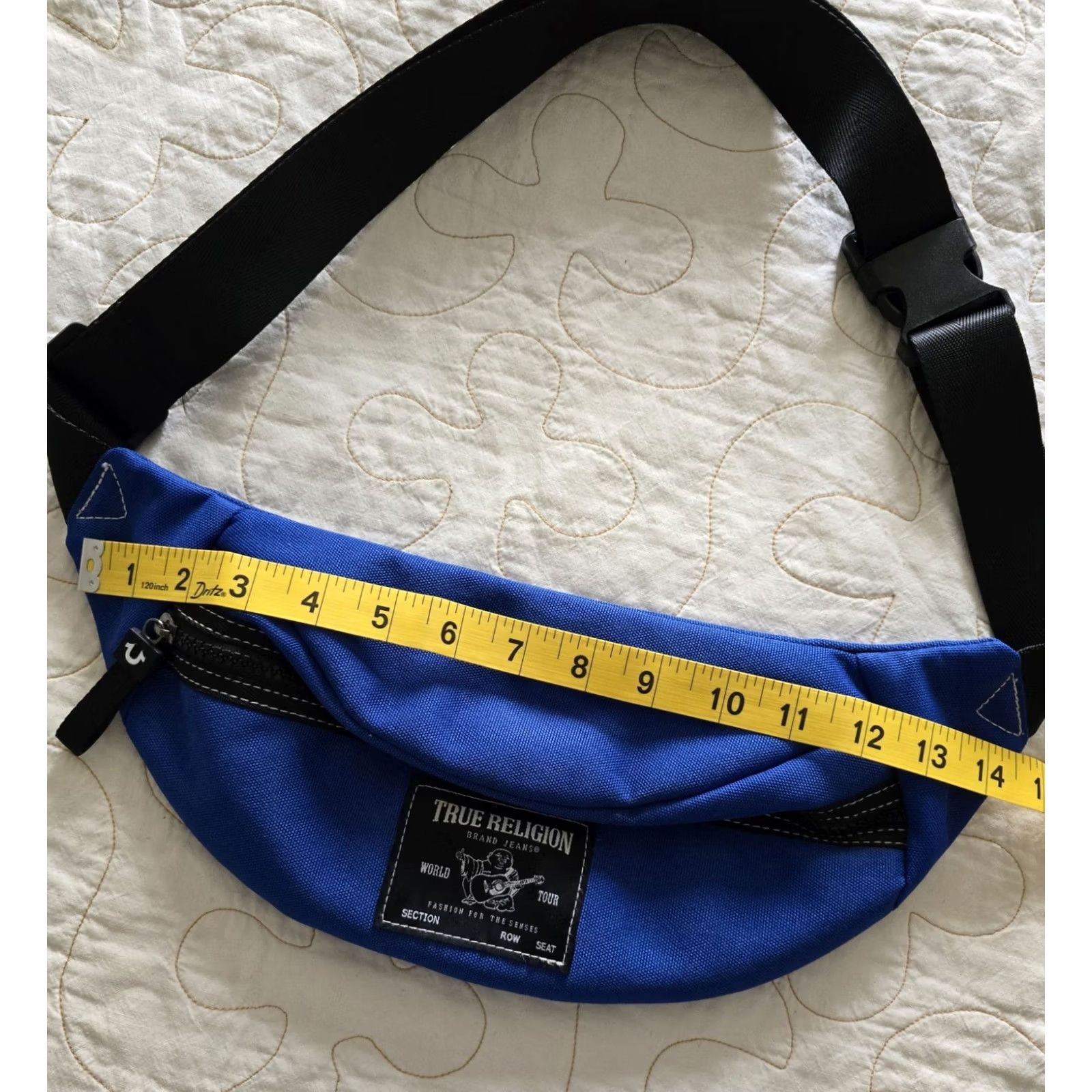 True Religion True Religion Blue Fanny Pack Hip Bag Buddha Unisex Crossbody Pouch Belt Bag & Fanny Pack Small Blue Polyester Zip Adjustable Strap Pockets Men Women Size ONE SIZE - 5 Thumbnail