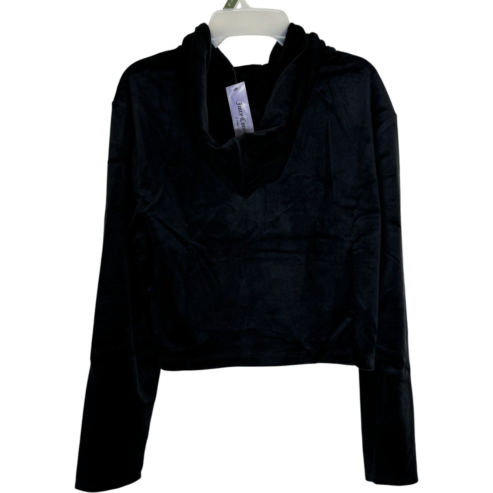 Juicy Couture Juicy Couture Luxe Velour Pullover Hoodie Black Large Size L / US 10 / IT 46 - 8 Thumbnail