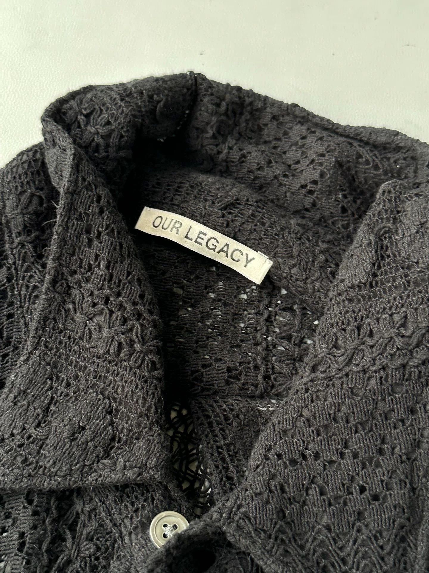 Our Legacy OUR LEGACY Black Hollow Lace Shirt Size US M / EU 48-50 / 2 - 2 Thumbnail