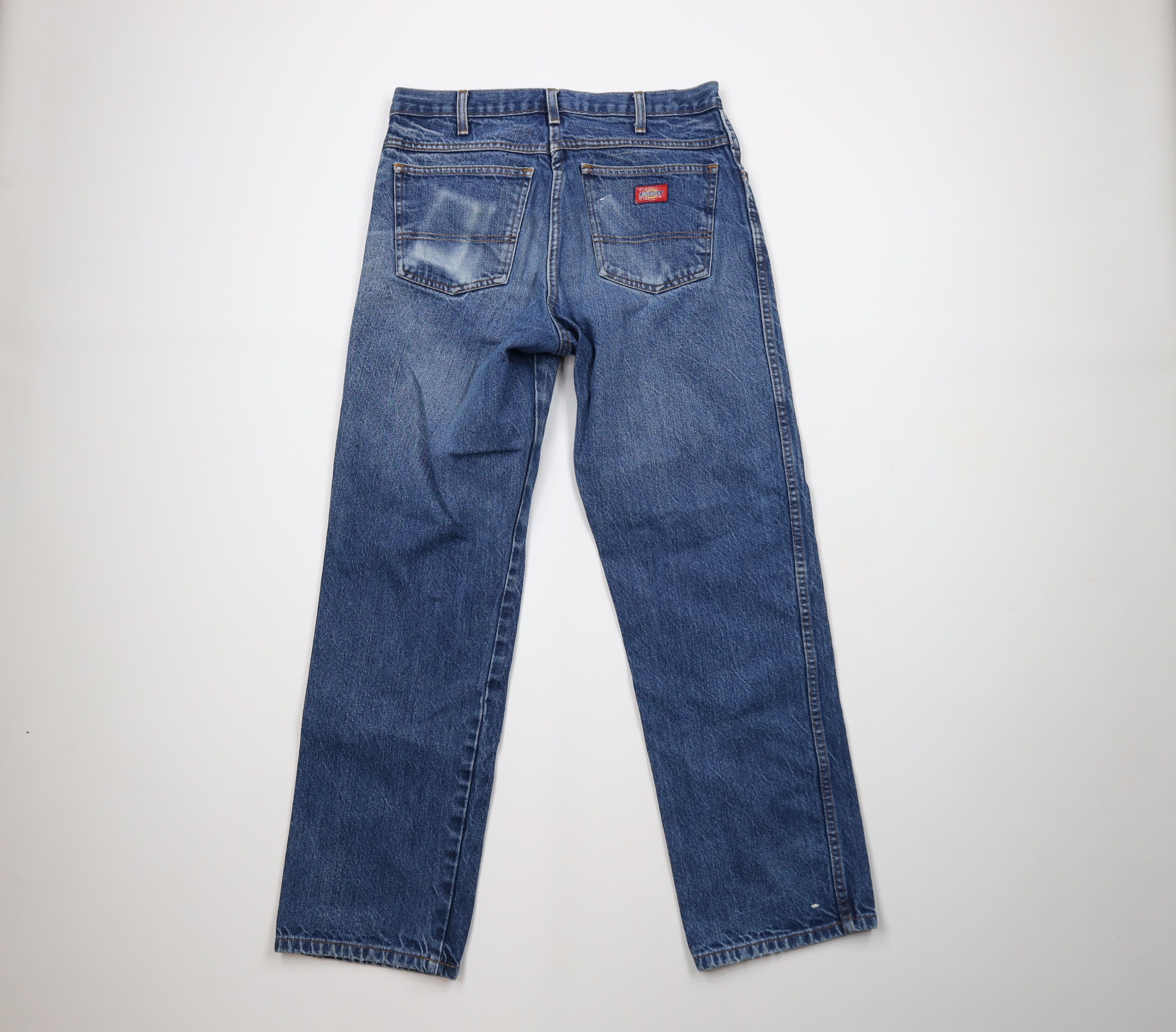 Dickies × Vintage Vintage Y2K Dickies Spell Out Straight Leg Denim Jeans Blue Size US 32 / EU 48 - 8 Thumbnail