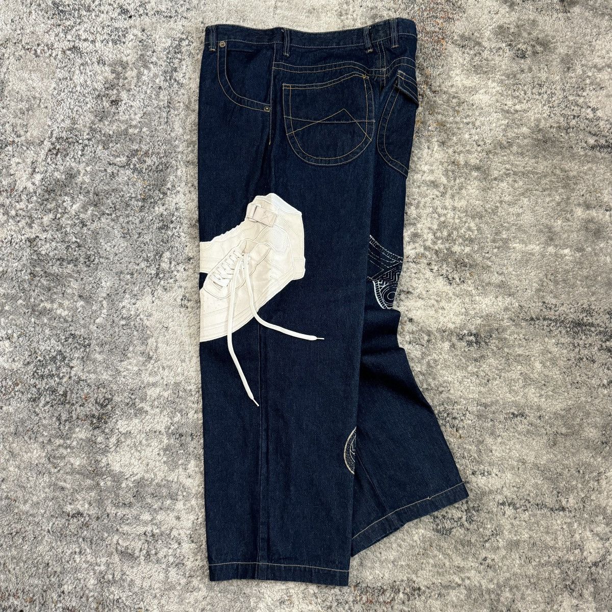 JNCO × Vintage Crazy Vintage y2k Raw Blue Air five 1 style sneaker jeans Size US 38 / EU 54 - 2 Thumbnail