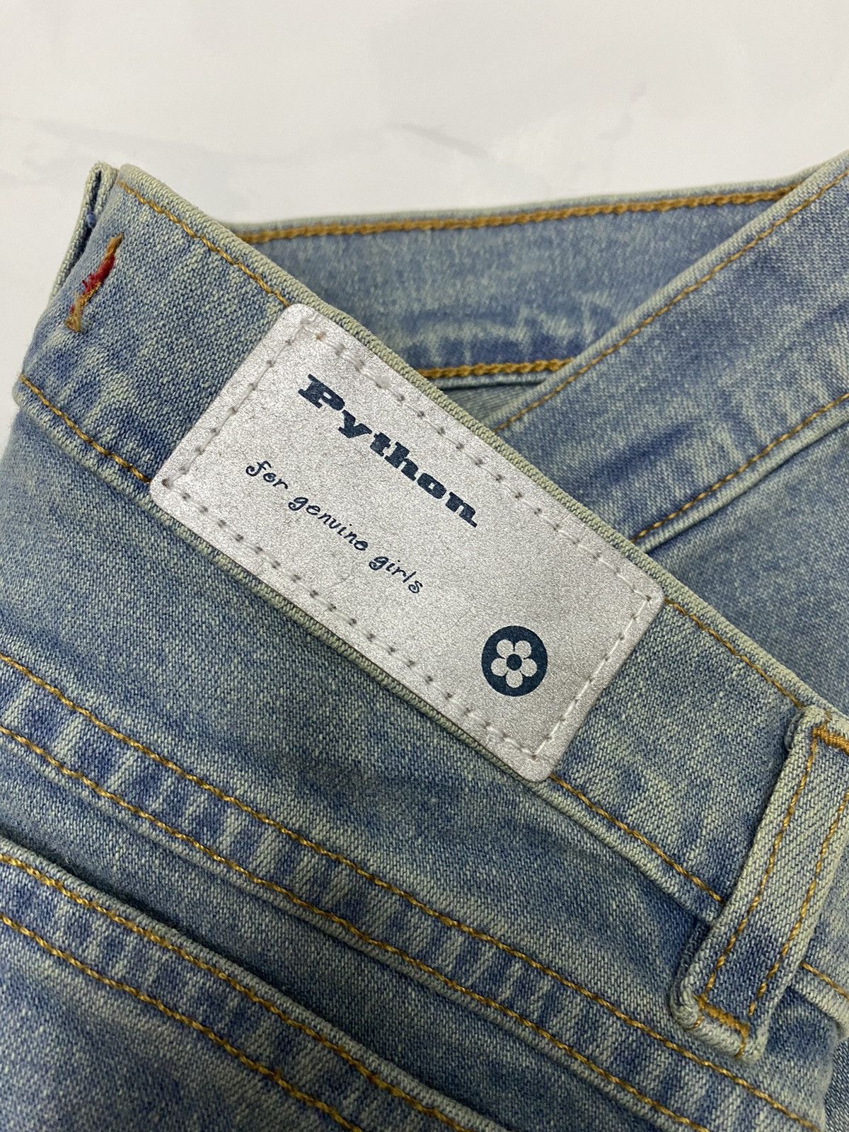 If Six Was Nine FLARE JEANS PYTHON DENIM JEANS IFSIXWASNINE LGB STYLE Size 26" / US 2 / IT 38 - 8 Thumbnail