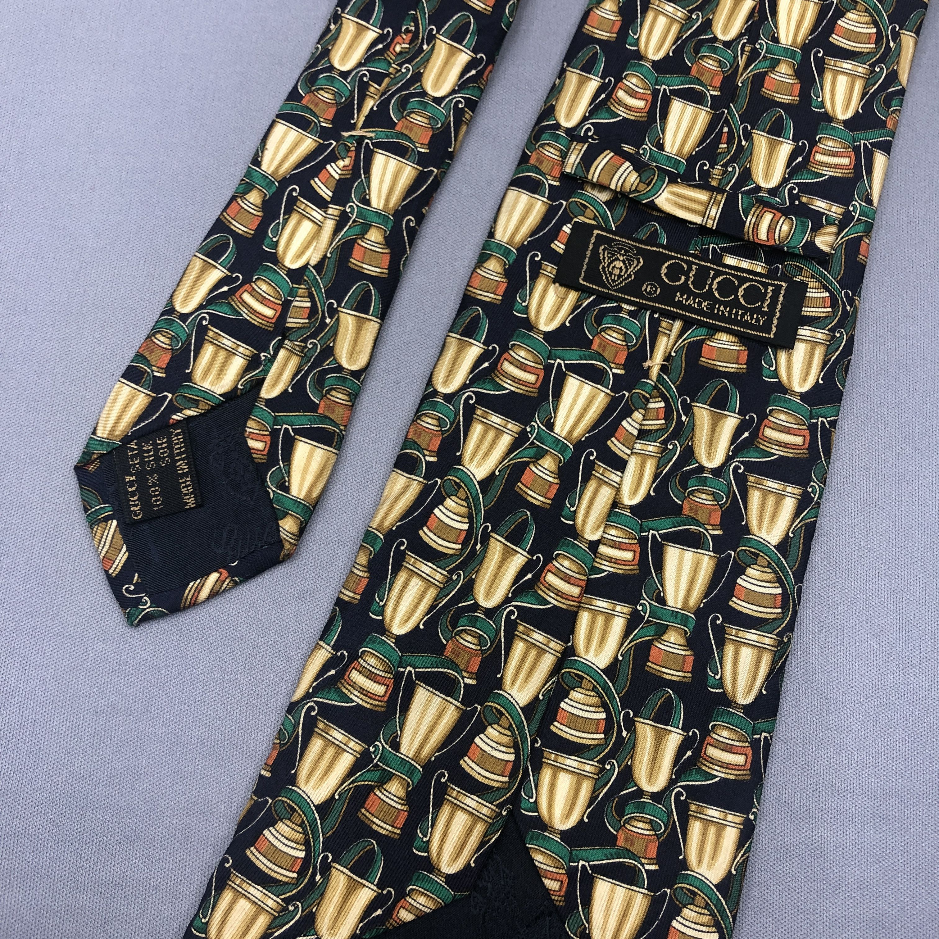 Gucci Vintage Gucci SILK Necktie Cravate Pure Silk Neck Tie Size ONE SIZE - 5 Thumbnail