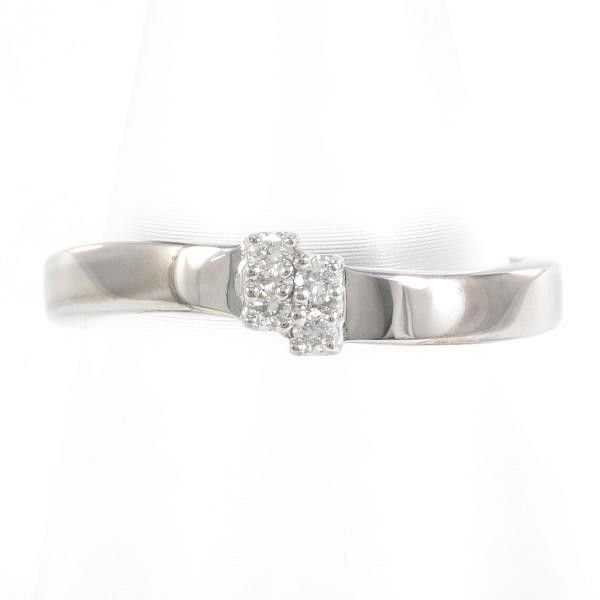 image of Other 18K Diamond Curved Ring in Silver, Women's