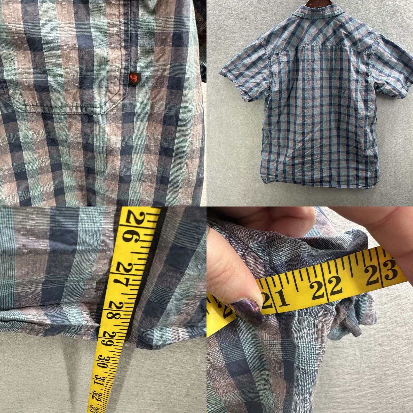 Mountain Hardwear Mountain Hardwear Mens Shirt Medium Blue Plaid Button Front Gorpcore Hiking Size US M / EU 48-50 / 2 - 8 Thumbnail