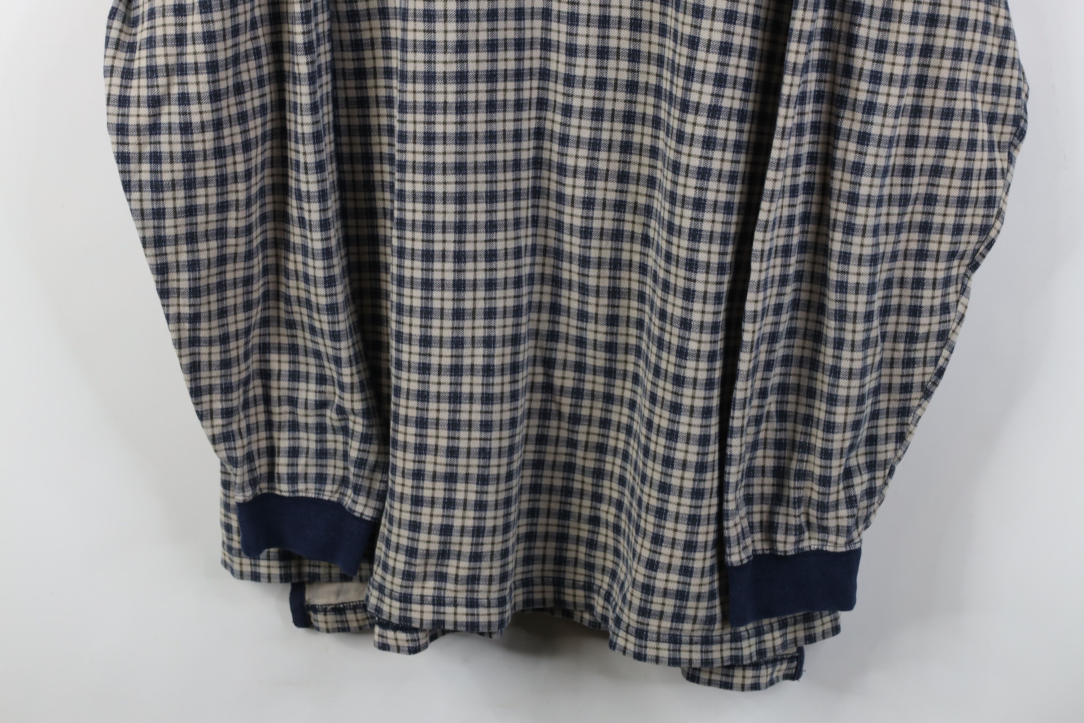 Vintage Vintage 90s Streetwear Long Sleeve Polo Shirt Plaid USA Size US L / EU 52-54 / 3 - 3 Thumbnail