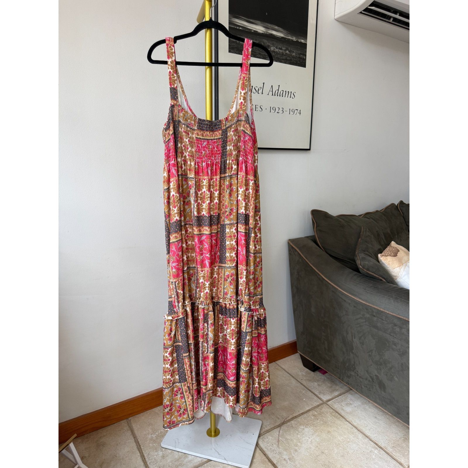 Other Boho Maxi Dress Tribal Femme XL Floral Sleeveless Tiered Sm Size XL / US 12-14 / IT 48-50 - 2 Thumbnail
