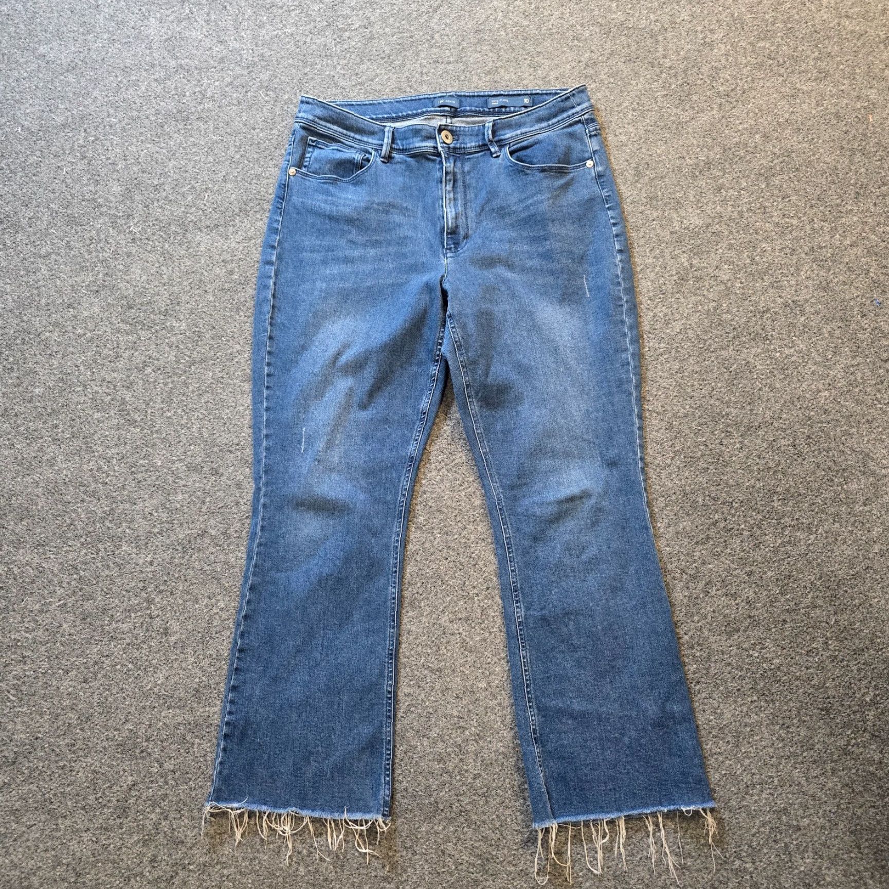 J. Jill J Jill Jeans Pants Women Size 10 Blue Kick Flare Ankle High Rise Raw Hem Capsule Jeans Size 32" / US 10 / IT 46 - 2 Thumbnail